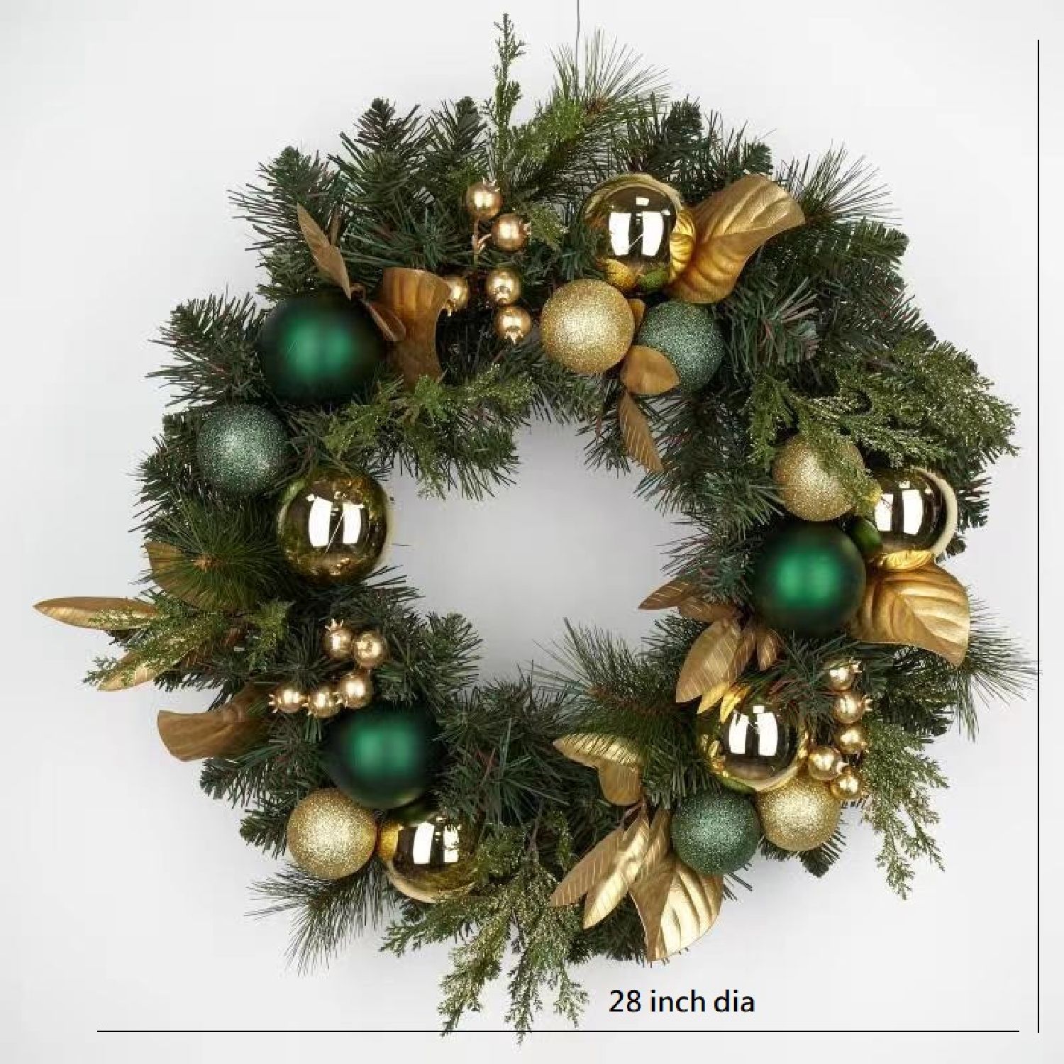 Holiday Living 28-in Indoor Green Pine Artificial Christmas Wreath  24LOW-F27R at Lowes.com