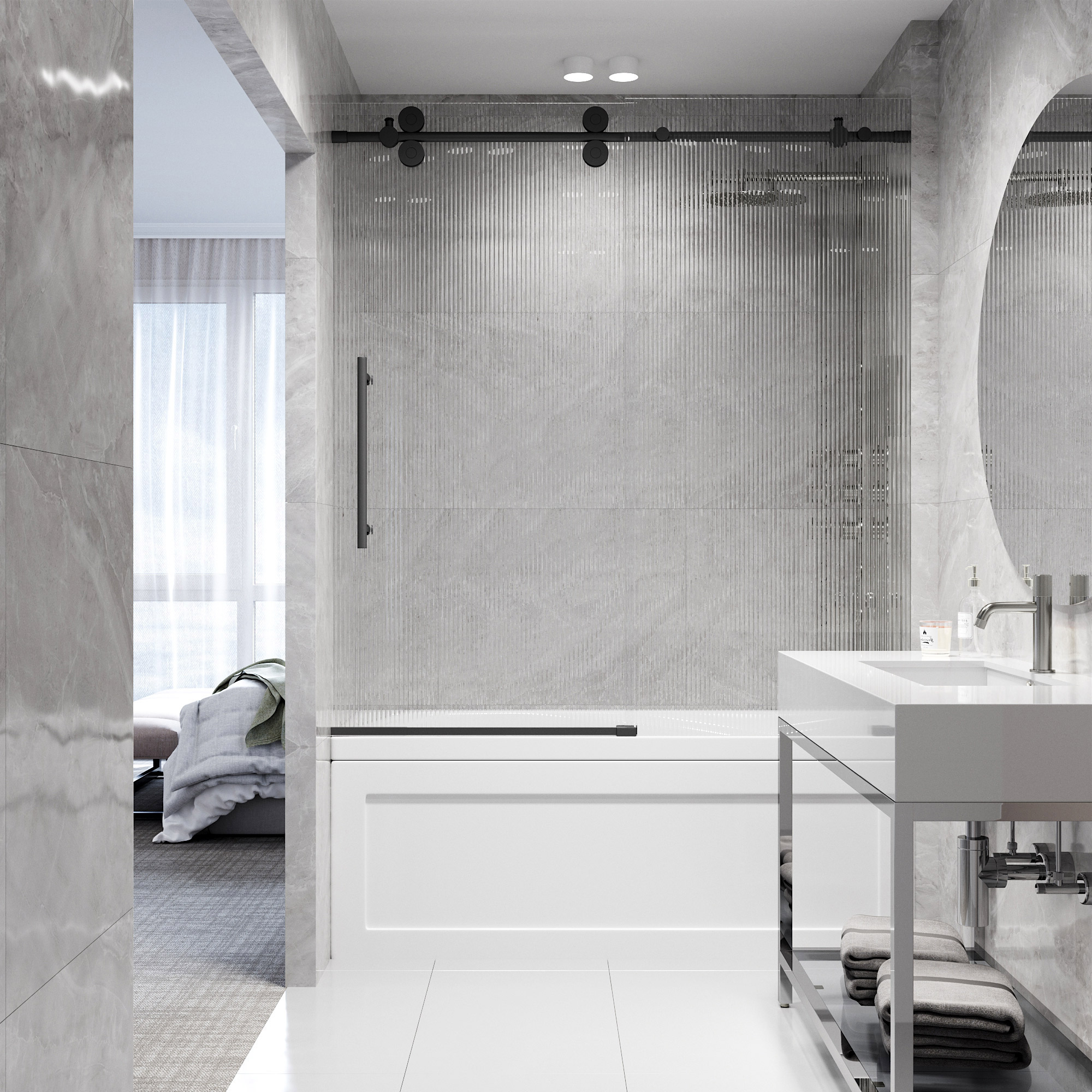 VIGO VG6041MBFL6066L Bathtub-Doors - View #6