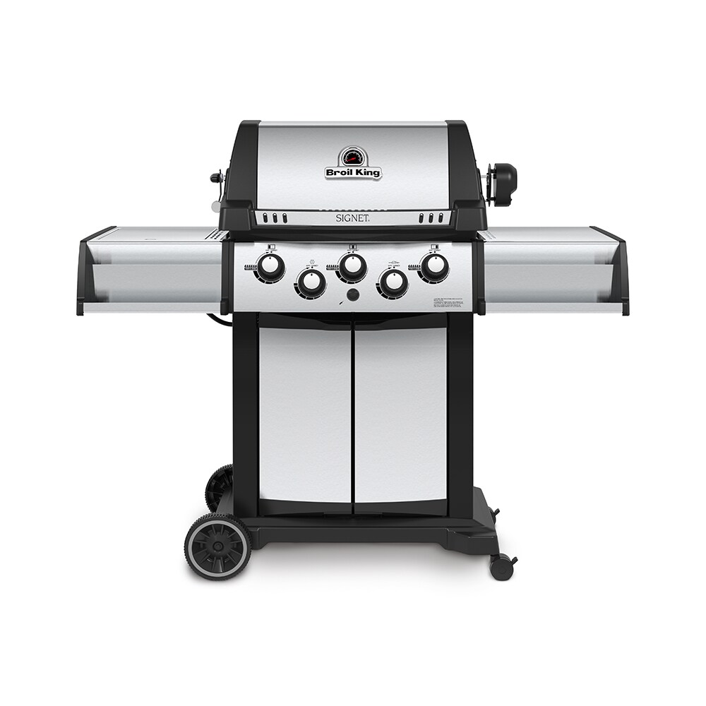 Broil King 986884 Signet 90 Stainless Steel 3-Burner Liquid Propane Gas Grill with 1 Side Burner with Rotisserie Burner