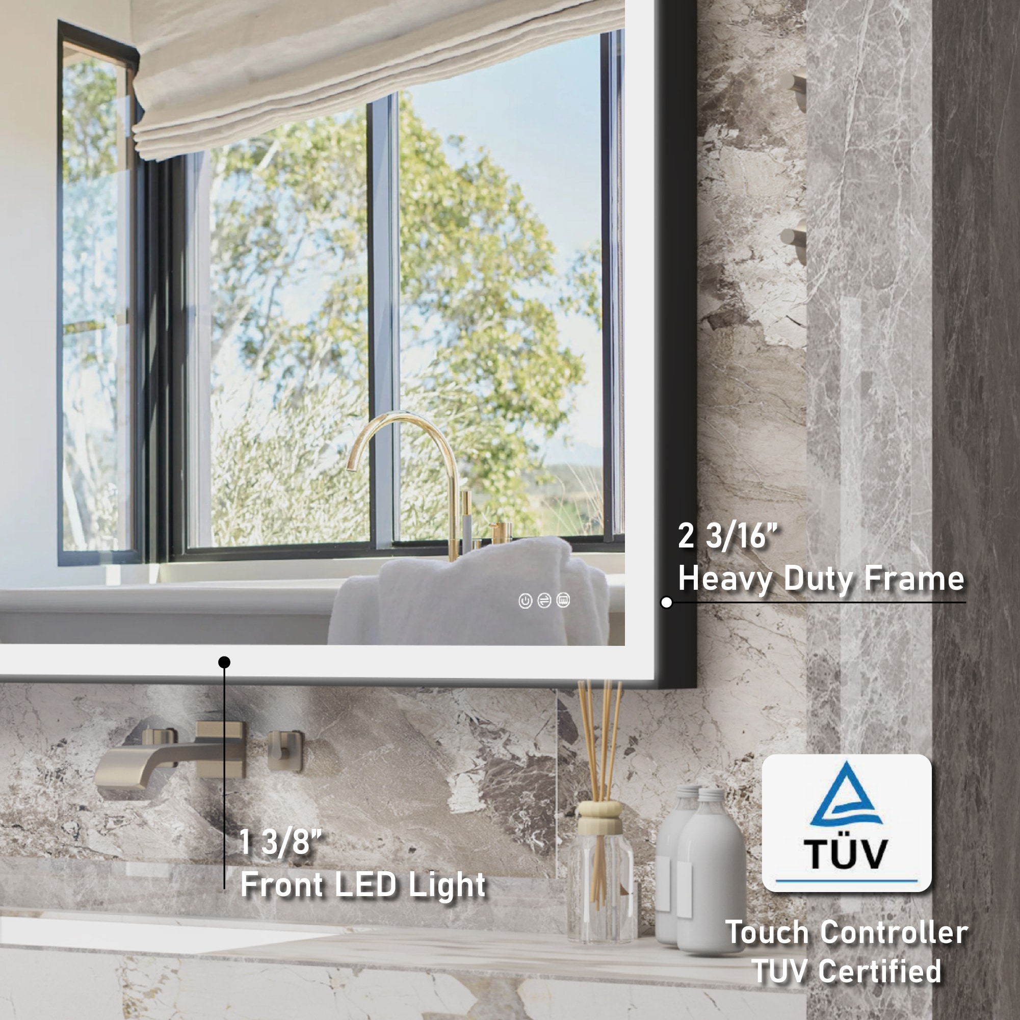 Forclover FLW-ER4836B Framed-Bath-Mirrors - View #12