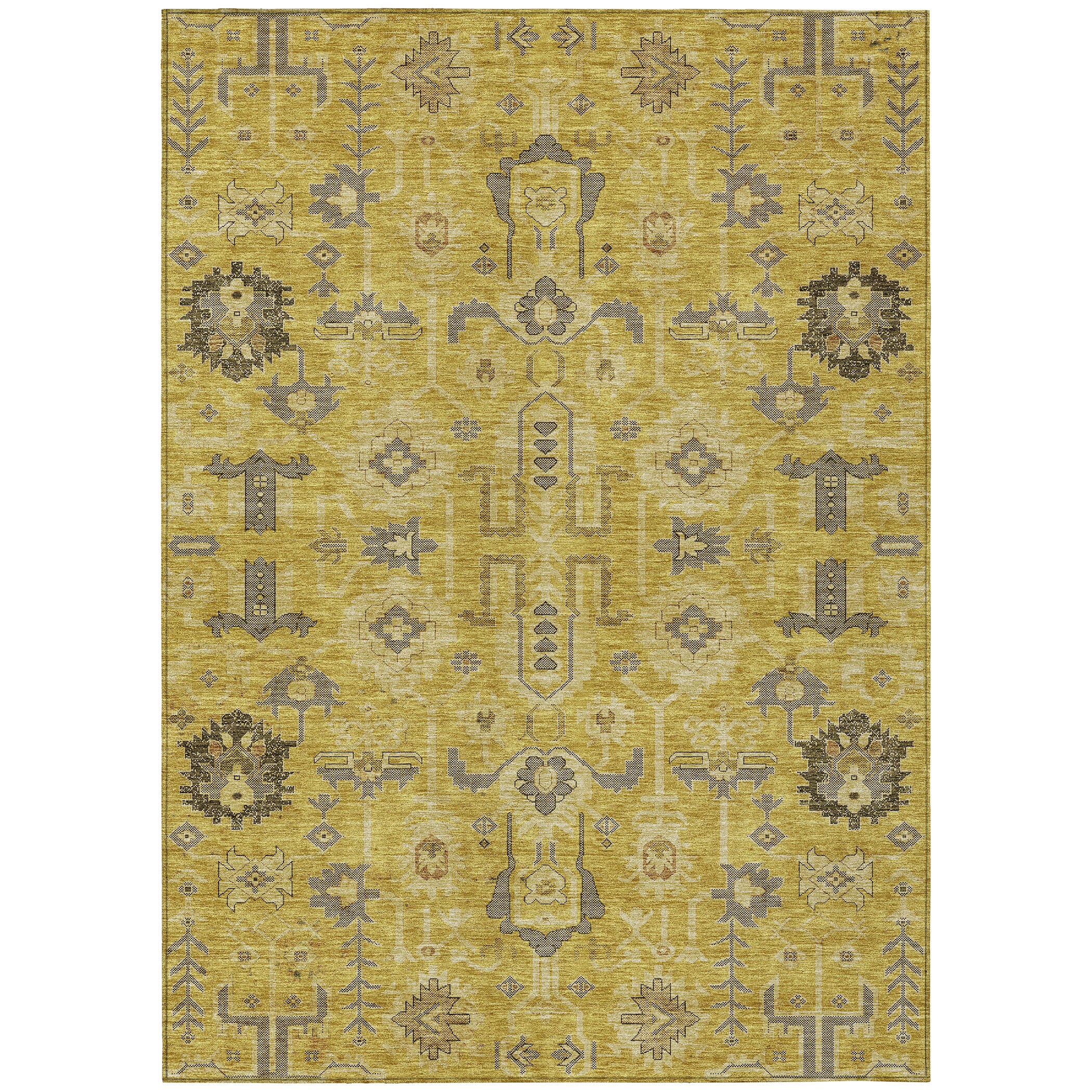 Addison Rugs ACN697GO5X8 Chantille ACN697GO 5 x 7 (ft) Polyester Gold Rectangular Indoor/Outdoor Geometric Machine washable Area rug