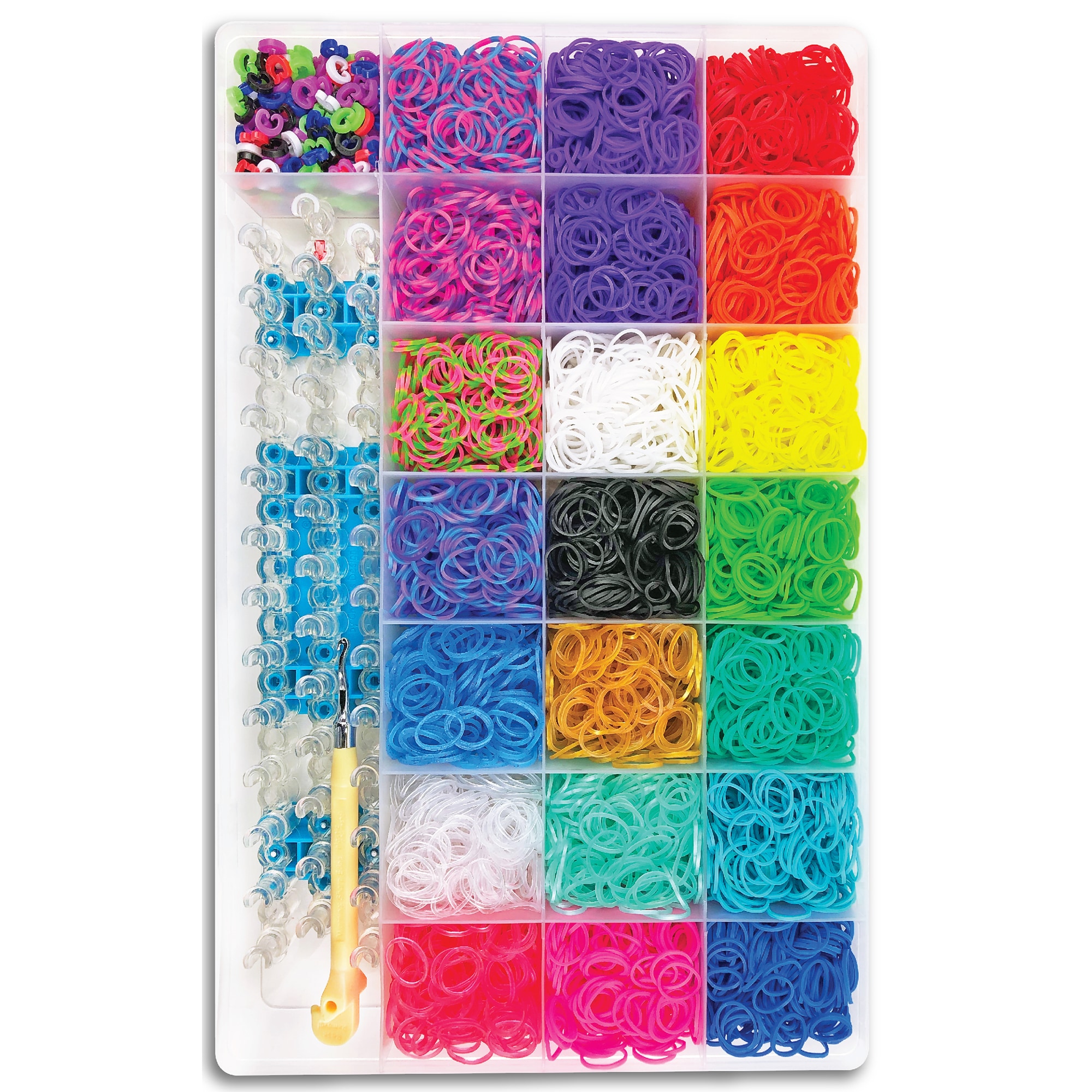 Rainbow Loom MEGA Combo Rubber Band Bracelet Kit - Creative Play Toy for  Kids (7+ Years) - Includes 7,000 Rubber Bands, 300 Colored C-Clips,  Carrying Case, and 12 Gift Bags in the