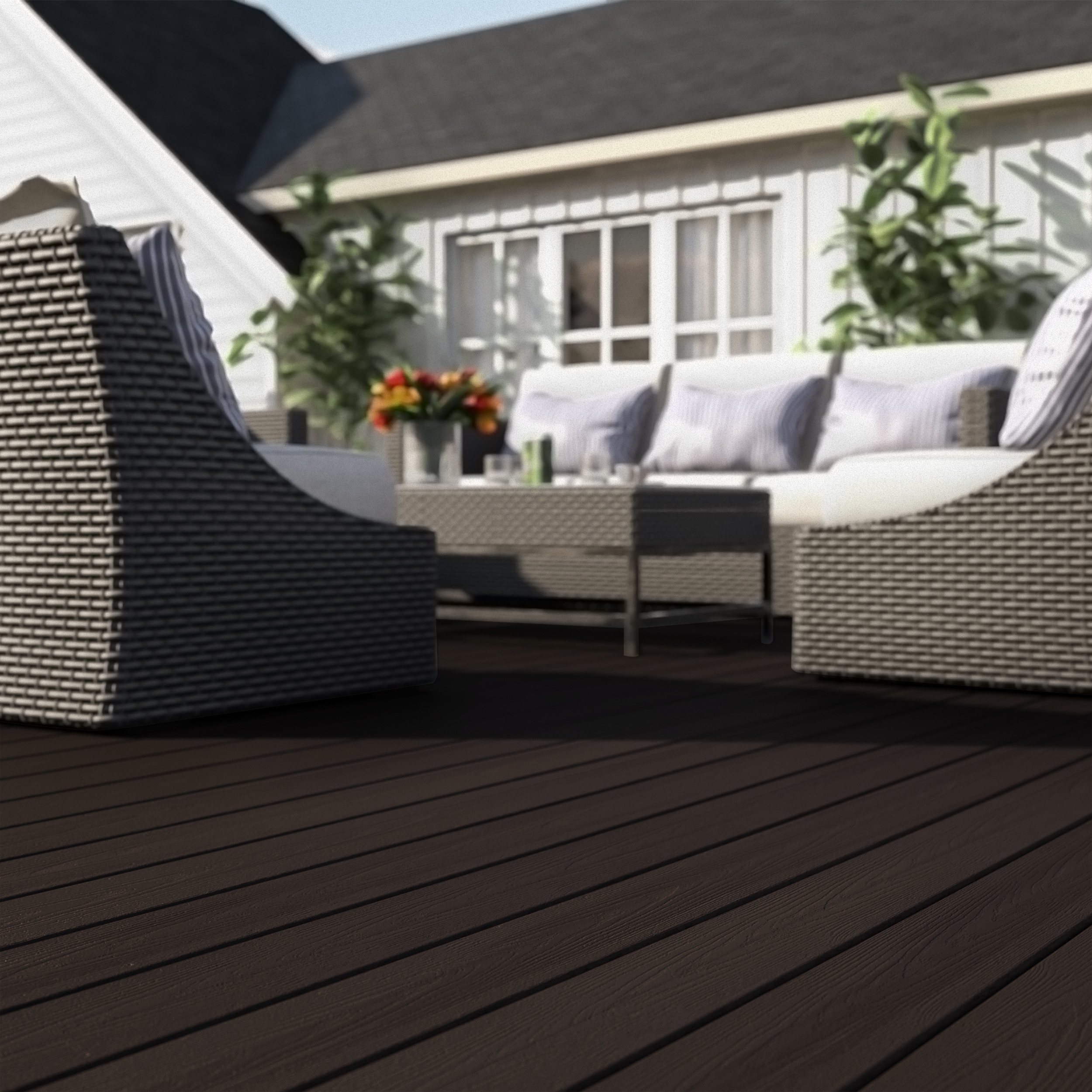 DuxxBak 16' x 16'  Black Walnut Water-Shedding Deck