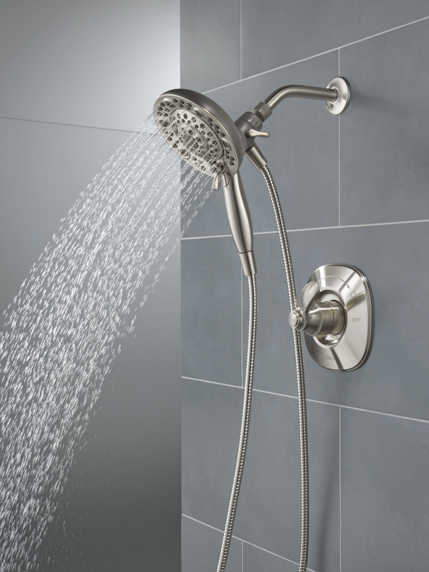 Delta Nura Stainless 1-handle Multi-function Round Shower Faucet Valve ...