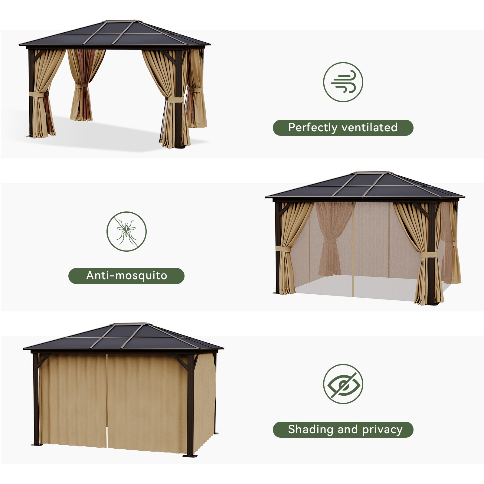 AOXUN AX-405B34 Wood-Resin-Gazebos - View #5