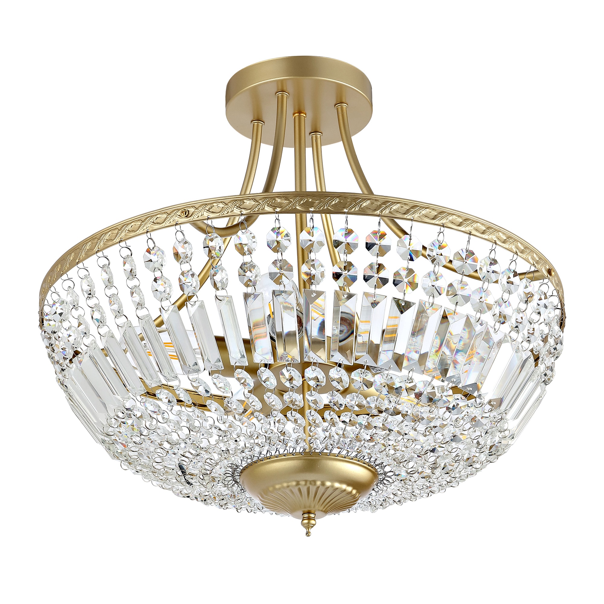 GETLEDEL LEFM-TR05-GD 5 -Light 19.5-in Gold Semi Flush Mount Light