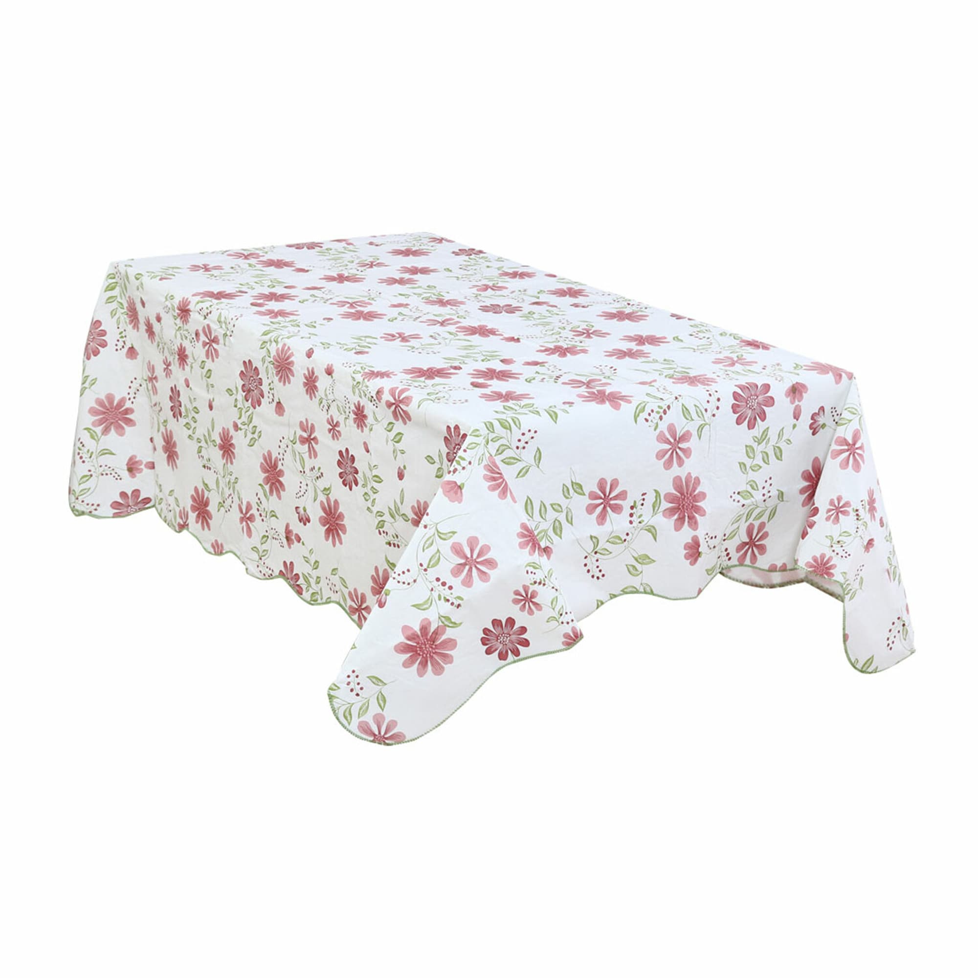 Unique Bargains Vinyl Plastic Home Picnic Nine-petals Flower Pattern Printing Water Oil Table Cloth Cover Red Rectangle 41x60inch