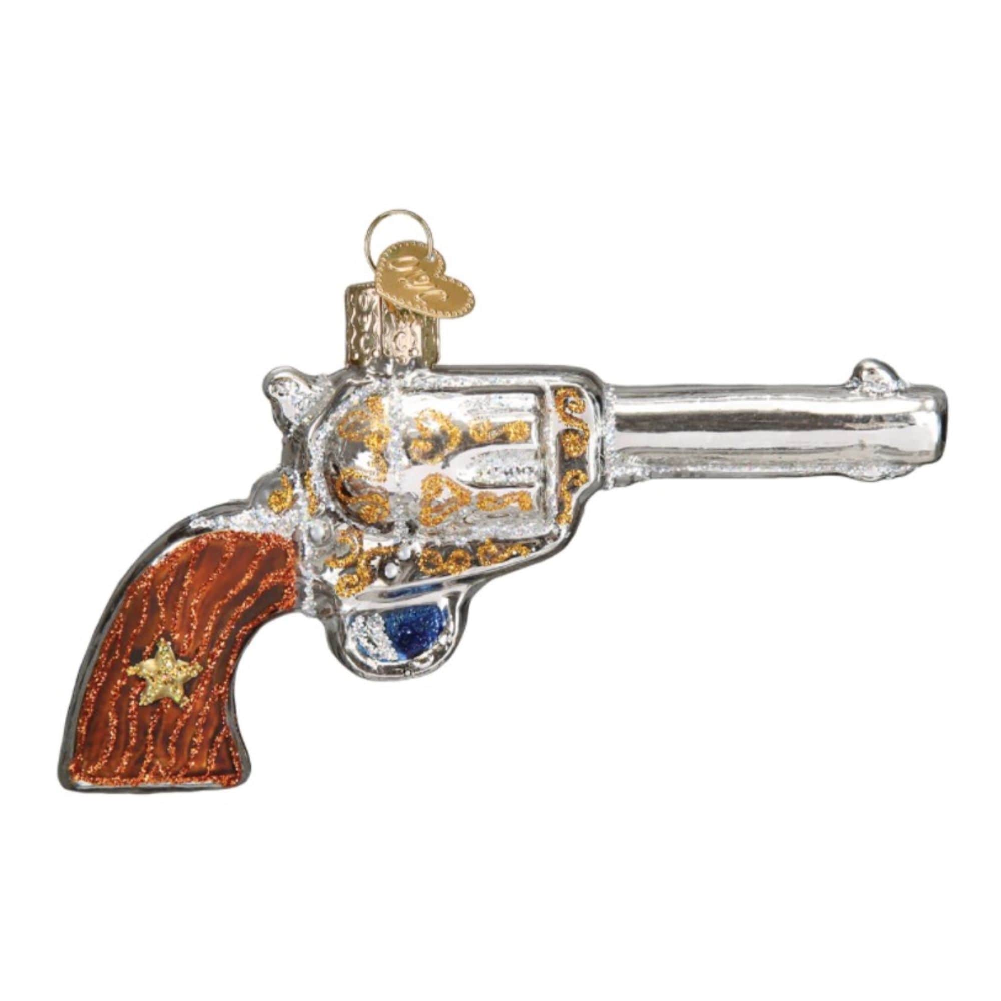 Old World Christmas 729343361967 Glass Blown Ornament - Western Revolver
