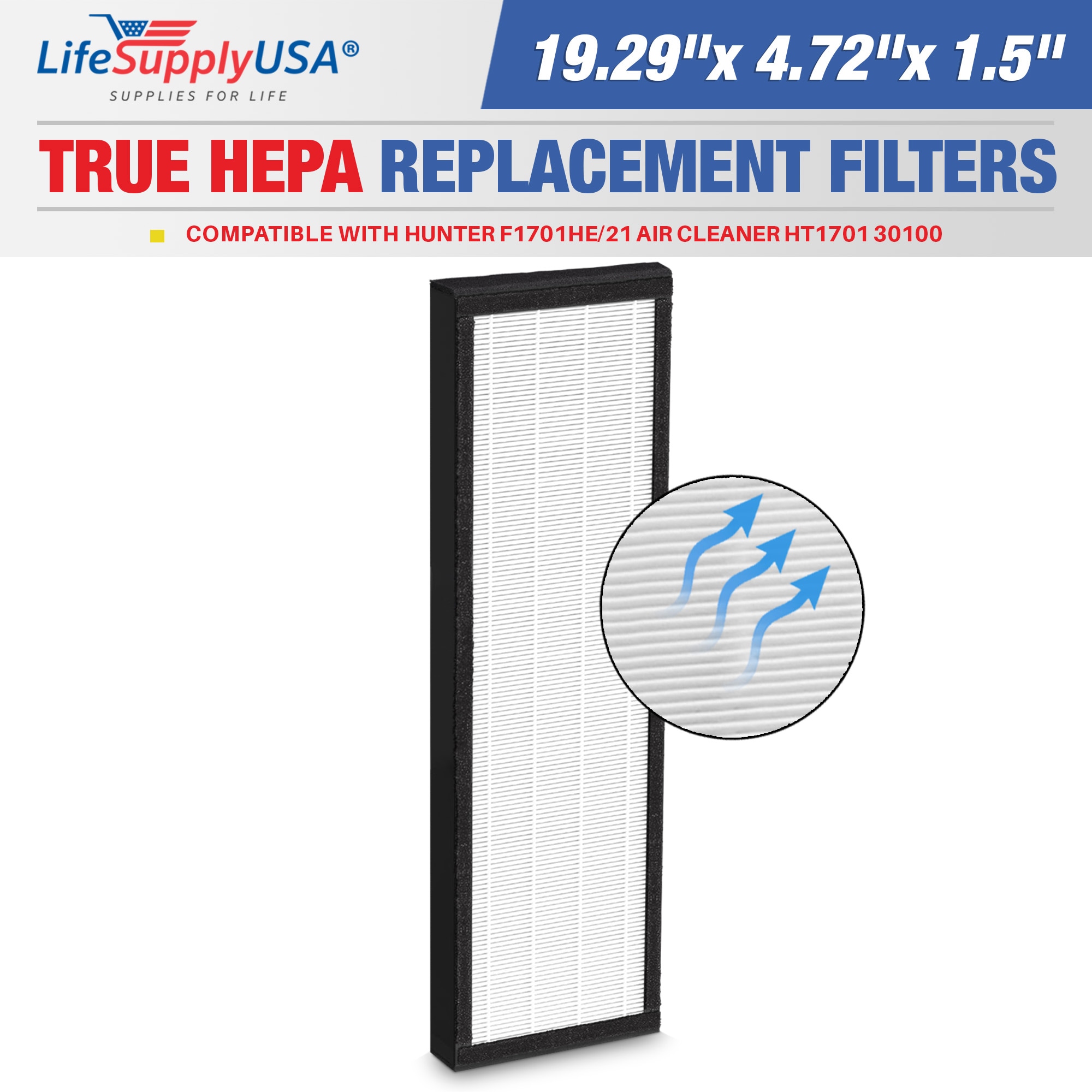 True HEPA Hunter F1701HE/21 HT1701 30100 s Heating & Cooling at Lowes.com