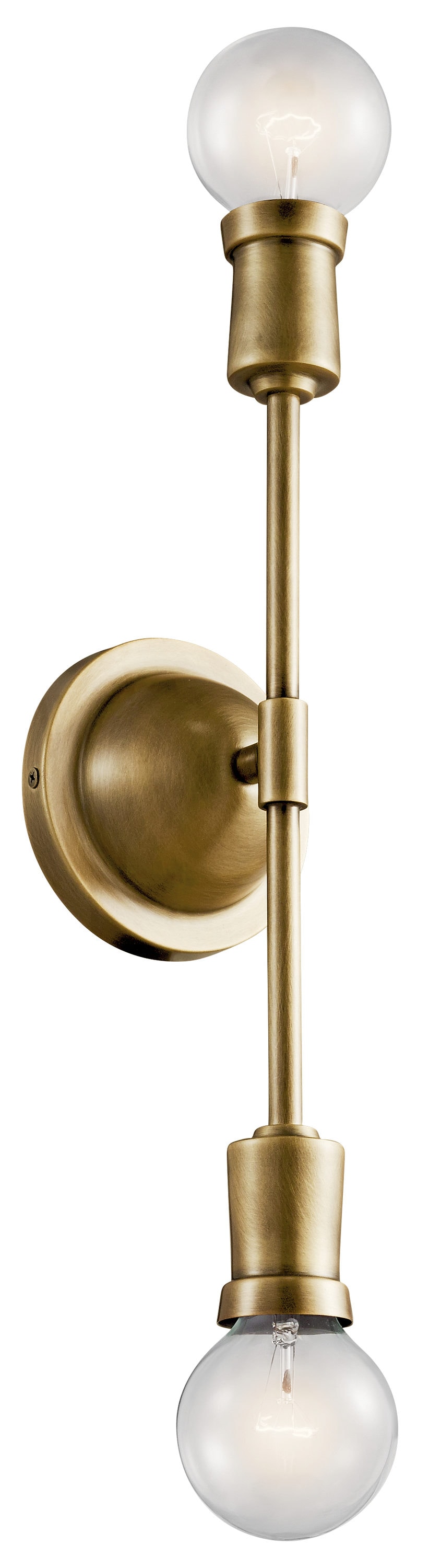 Kichler 43195NBR Armstrong 16.75-in W 2 -Light Brass Wall Sconce