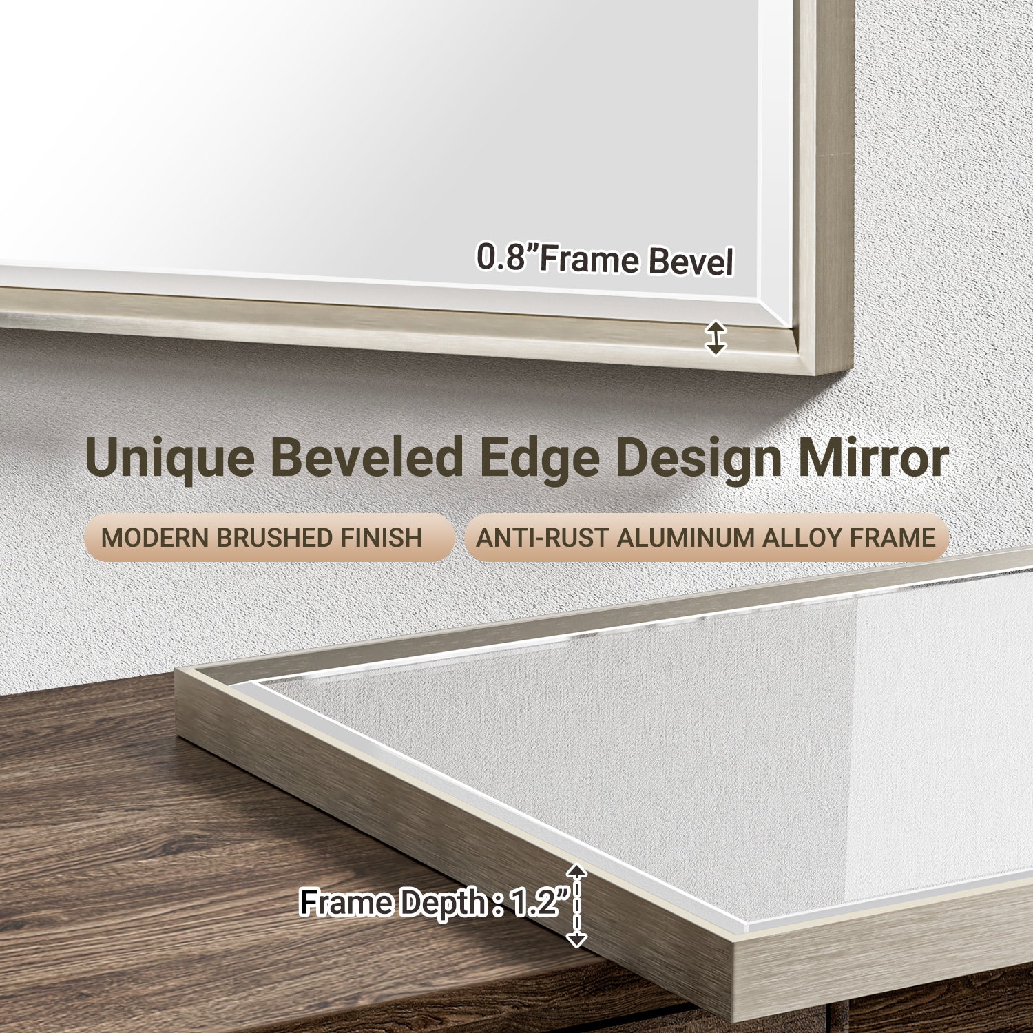 QueenFun TMFMB1624BN Framed-Bath-Mirrors - View #2