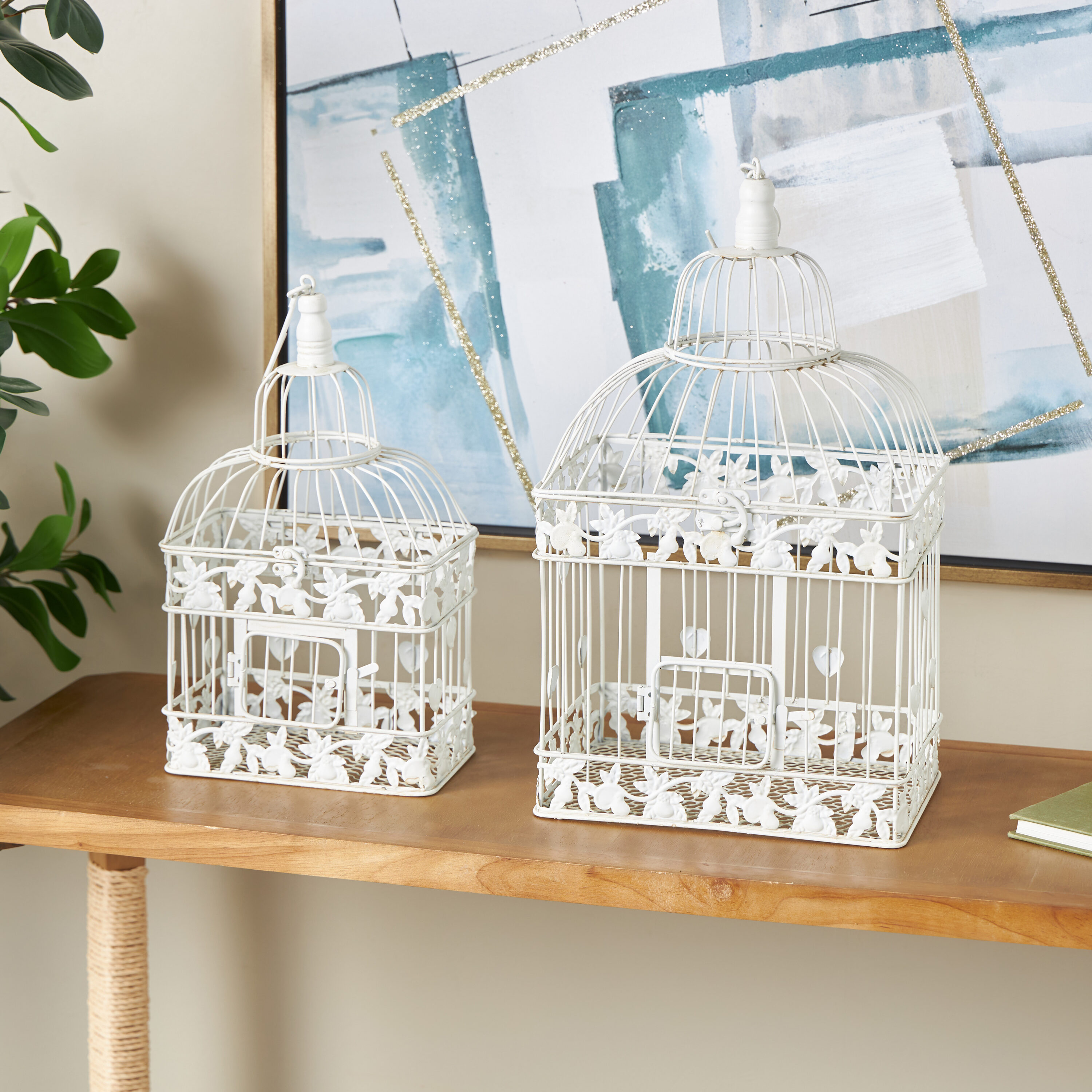 Grayson Lane 82676 2 -Pack White Metal Farmhouse Decor set