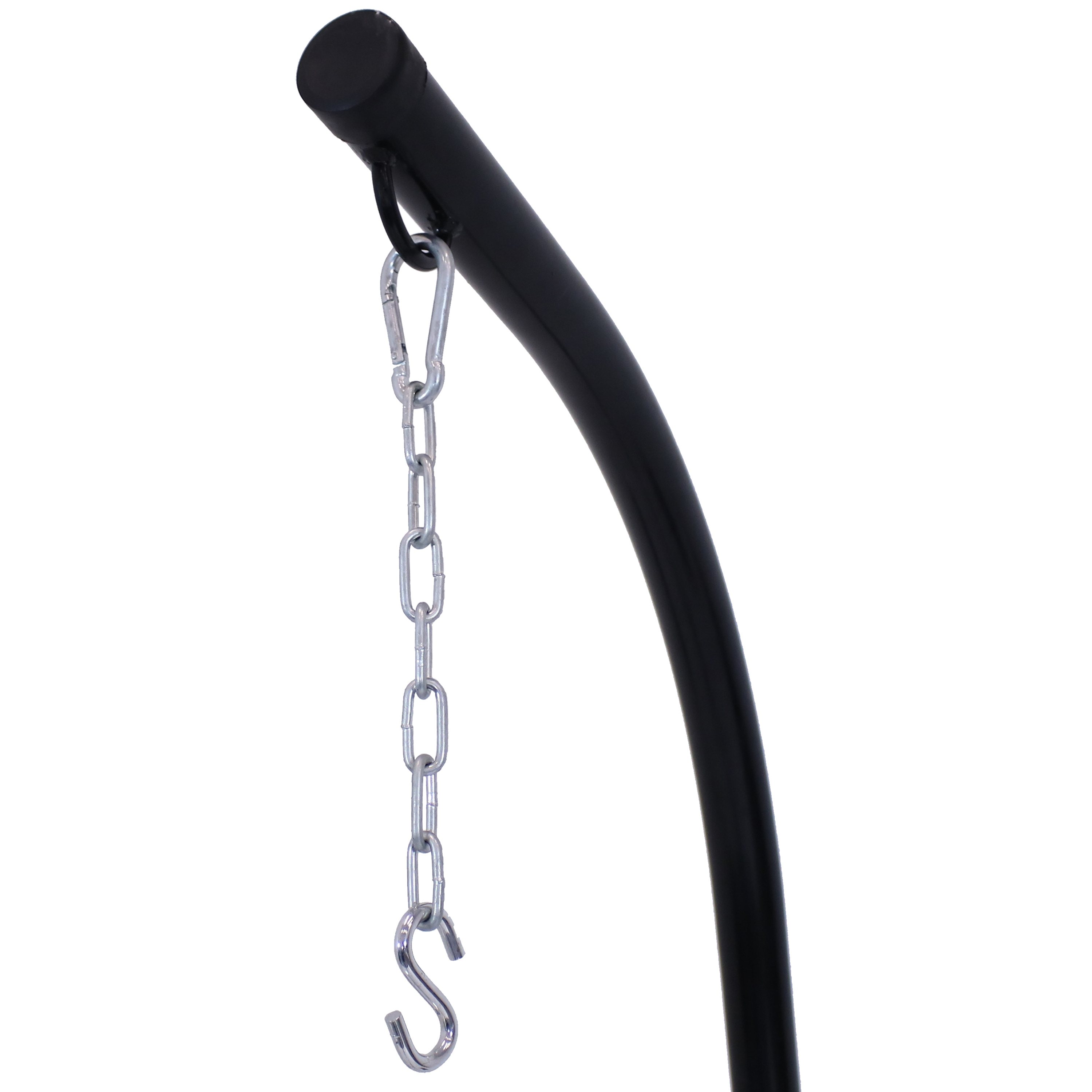 Black Powder-Coated Steel C-Stand Hammock Chair Stand