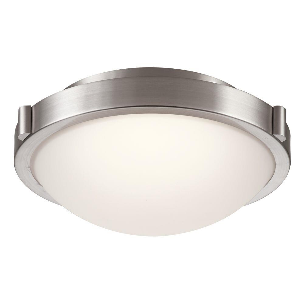 PLC Lighting 84451SN 1-Light 13-in Satin Nickel LED Flush Mount Light