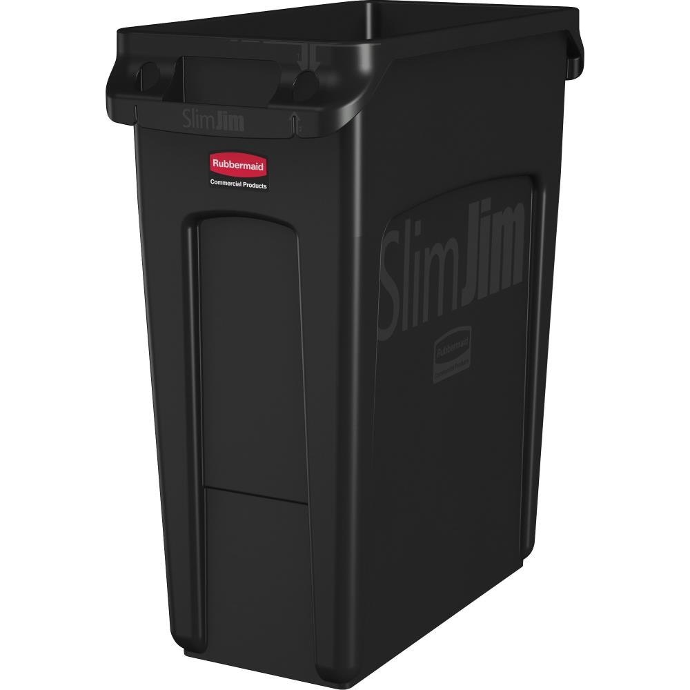 Rubbermaid Commercial Products 16-Gallons Black Plastic Commercial  Touchless Trash Can Outdoor in the Trash Cans department at