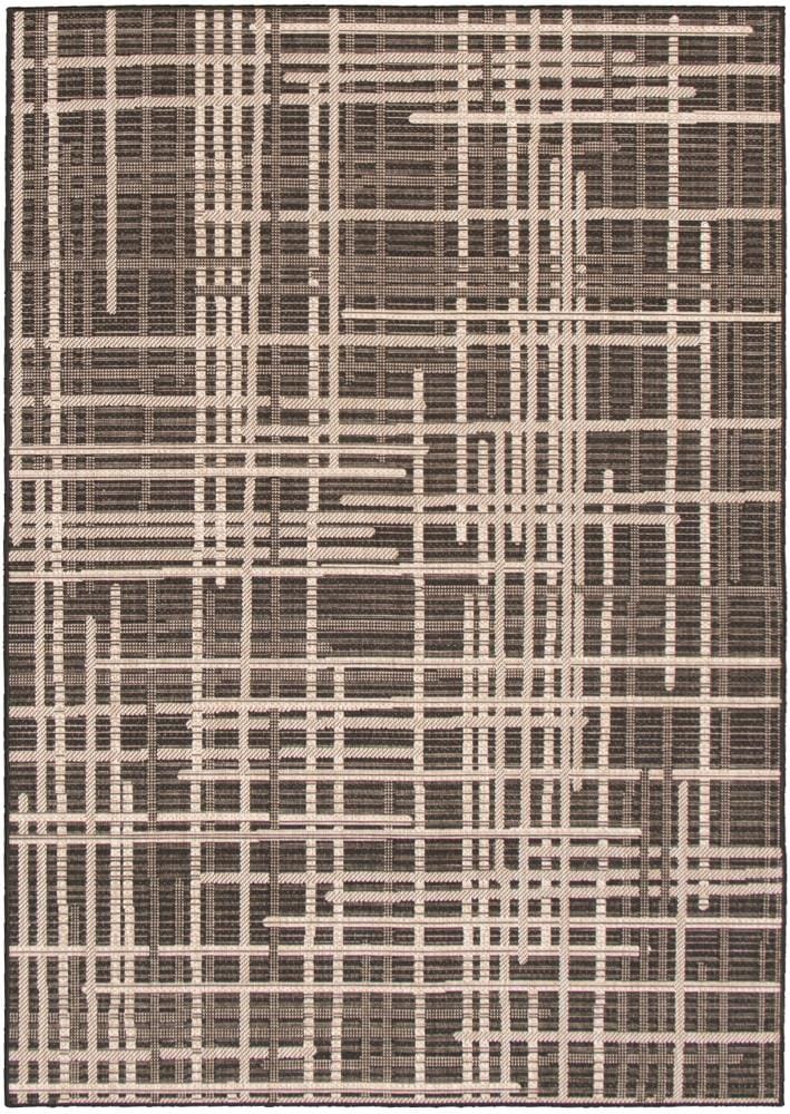 ECARPETGALLERY 315431 Sisal Burburry 4 x 6 (ft) Loomed Polypropylene Black Silver Rectangular Indoor Bohemian/Eclectic Area rug