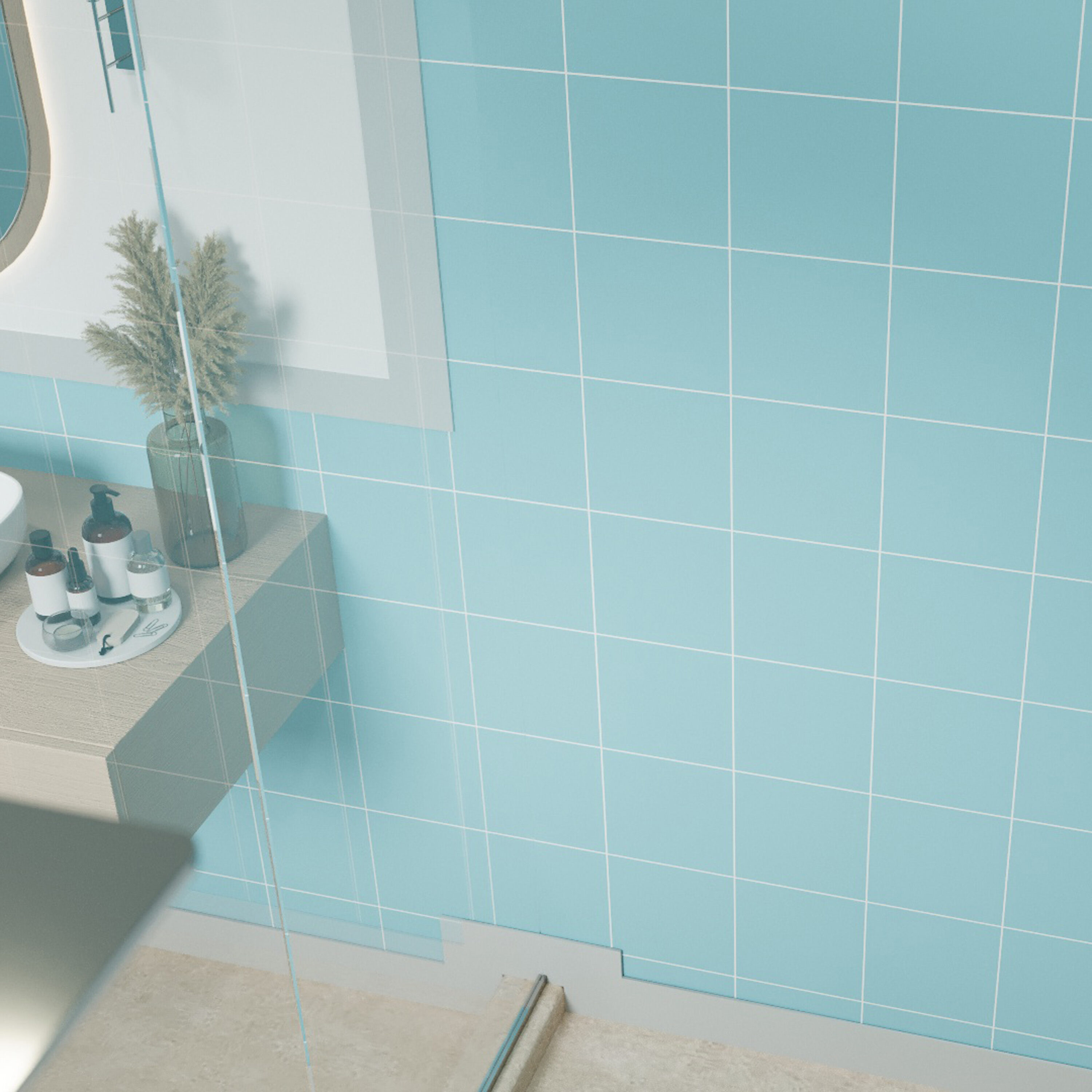 Affinity Tile Monocolor Celeste 8-in x 8-in Matte Ceramic Floor