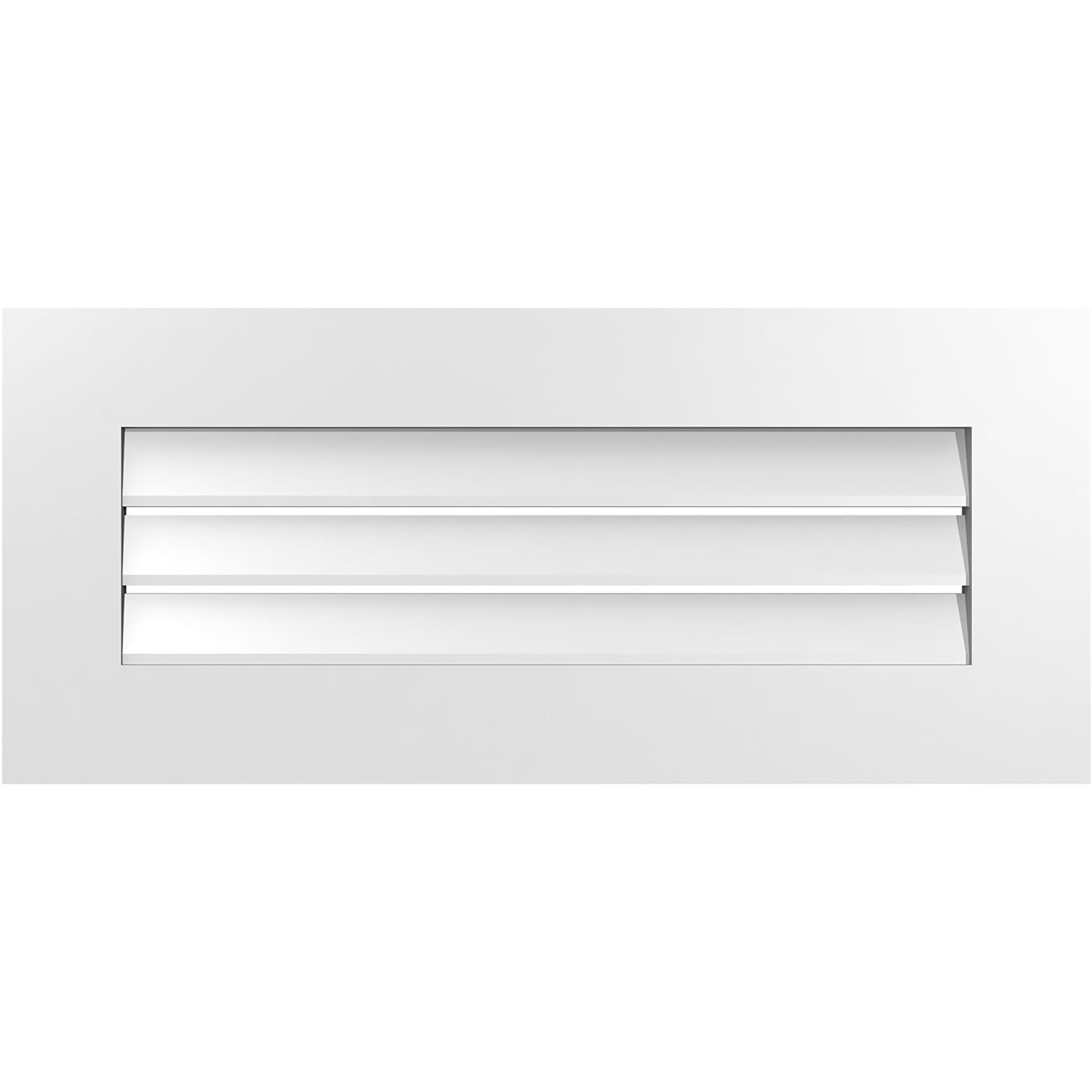 Ekena Millwork GVPVE32X1401SF 32-Inches x 14-Inches Off-white Rectangle PVC Gable Louver Vent
