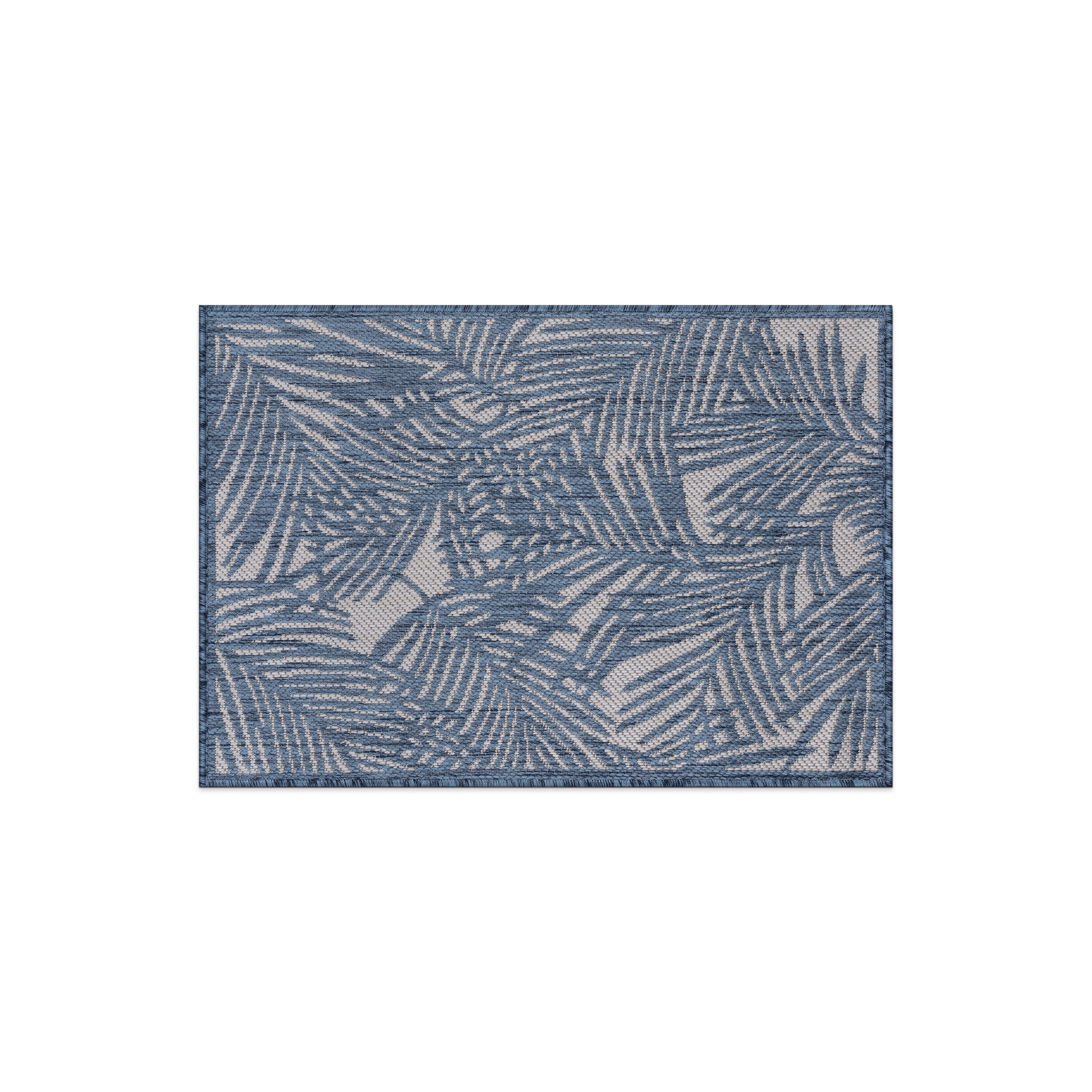 World Rug Gallery 118BLUE2X3 Summer 2 x 3 (ft) Loomed Polypropylene Blue Rectangular Indoor/Outdoor Floral/Botanical Tropical Area rug