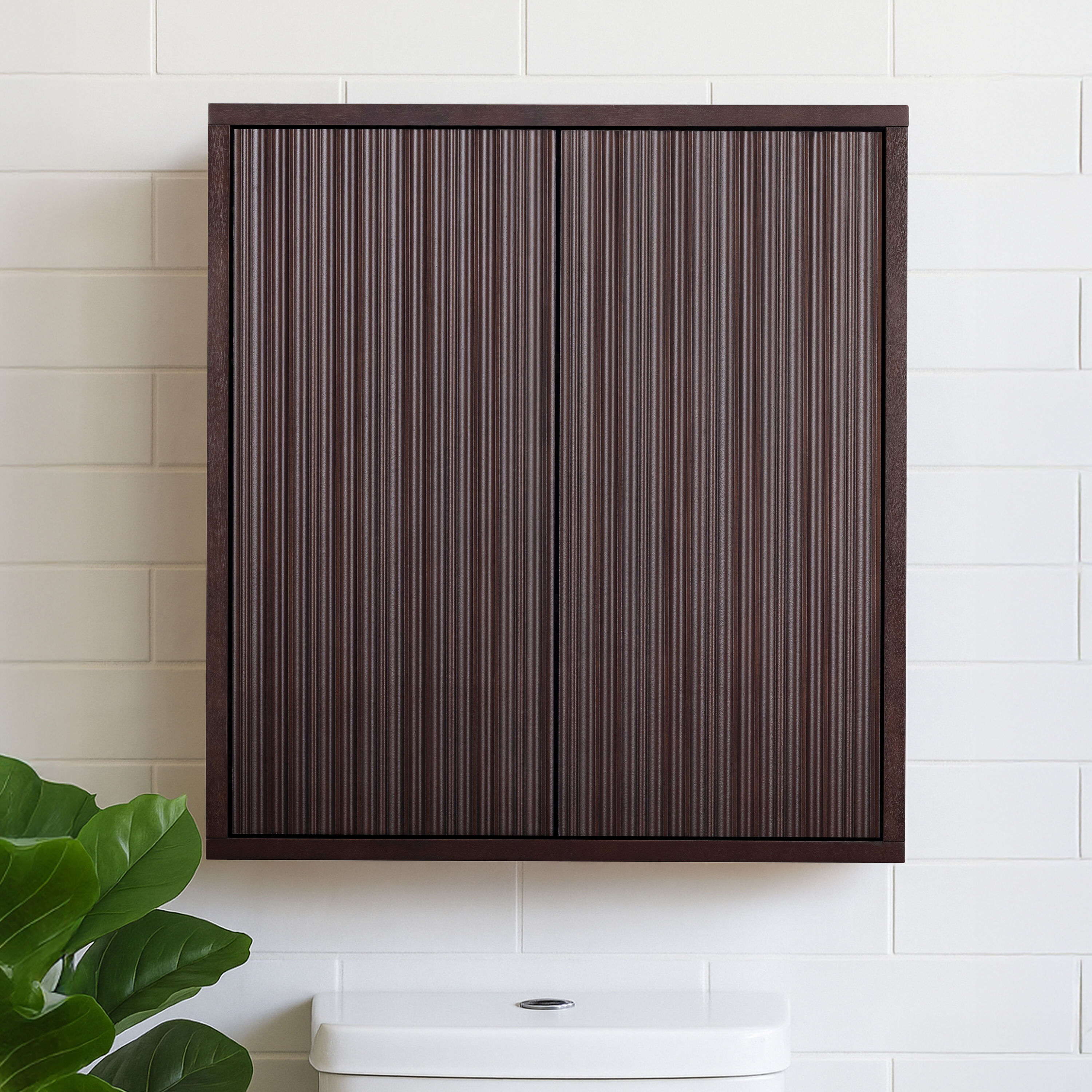 Teamson Home 21.99-in x 24-in x 8-in Espresso Soft Close Bathroom Wall Cabinet