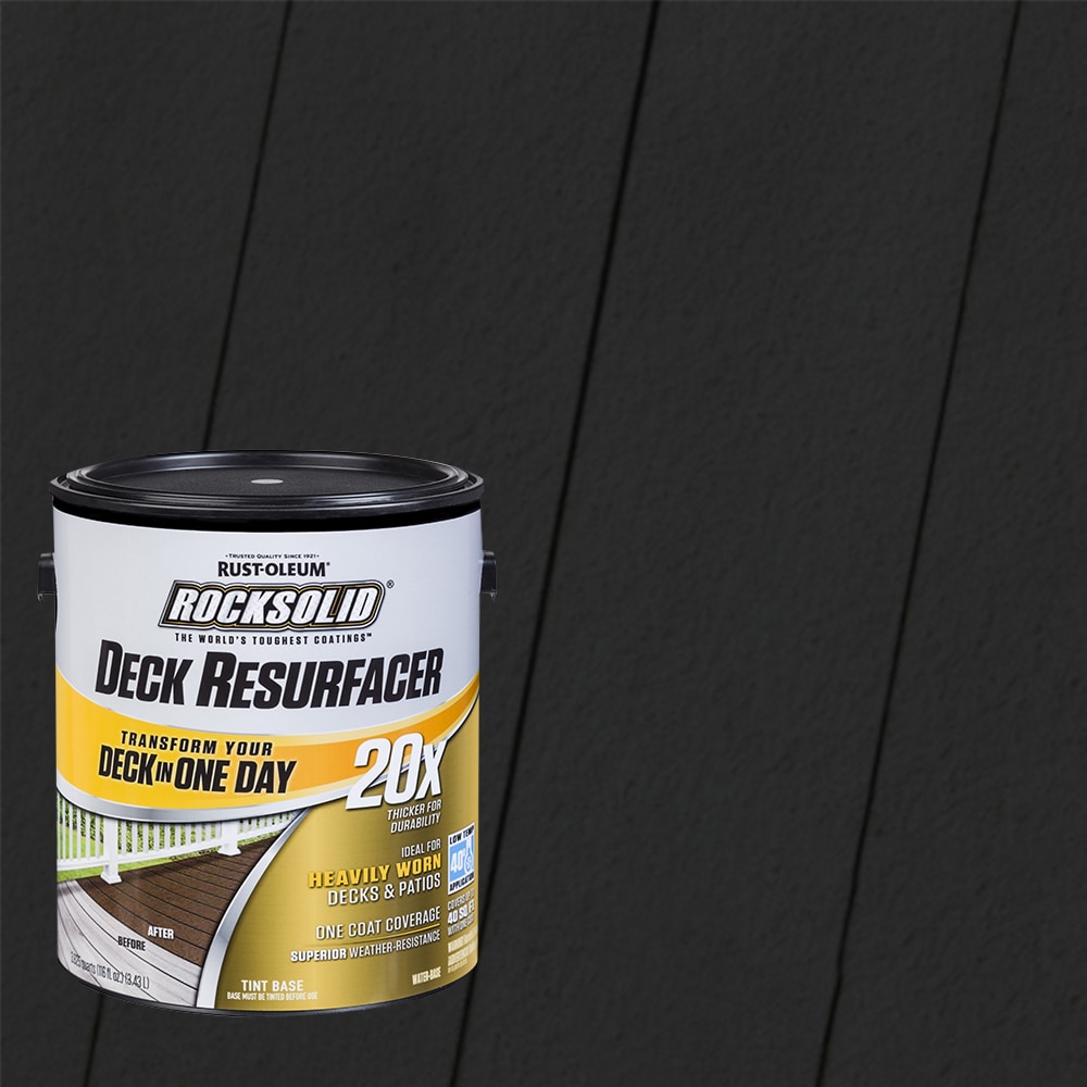 Rust-Oleum 319361T RockSolid 20X Deck Resurfacer Pre-Tinted Black Solid Exterior Wood Stain and Sealer in One ( 1-gallon )