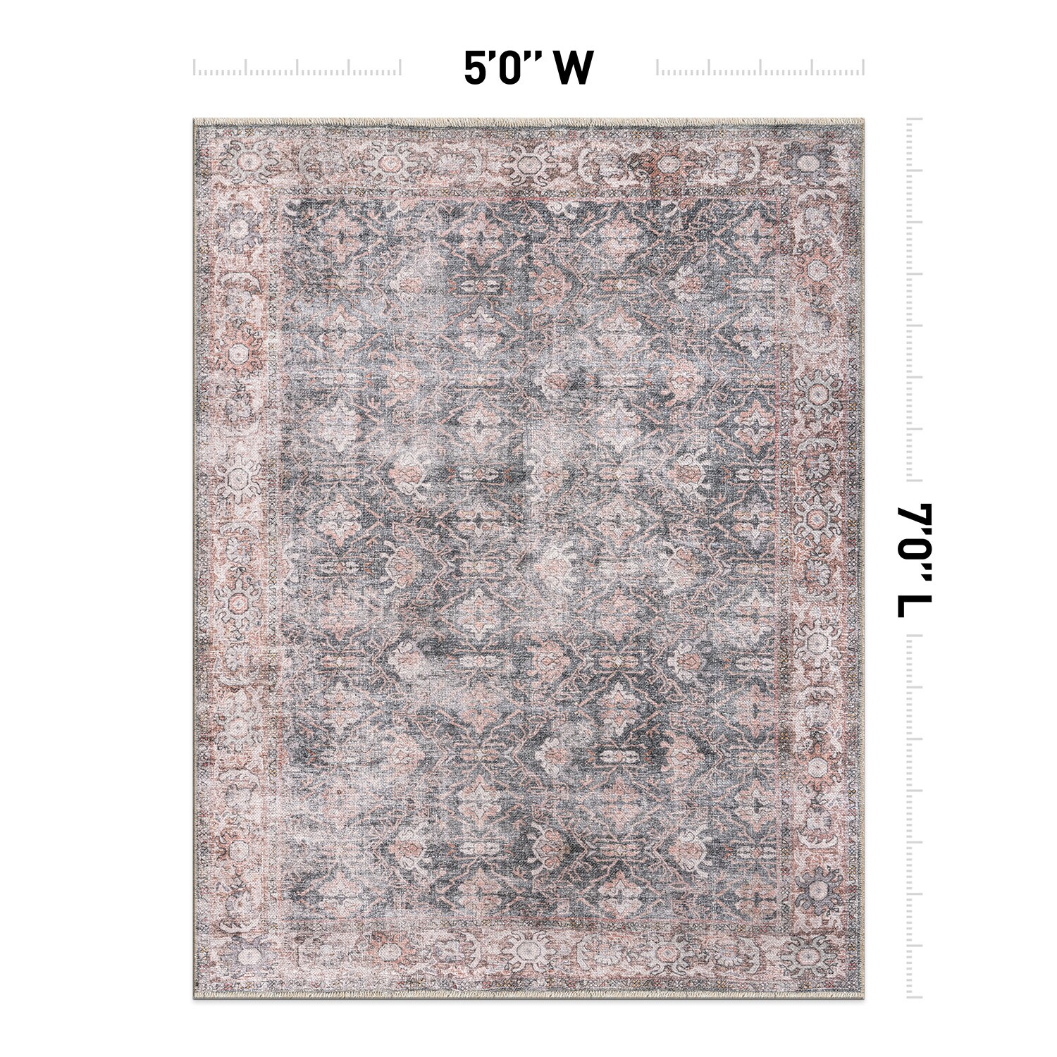 World Rug Gallery 6037CHARCOAL5X7 rugs - View #6