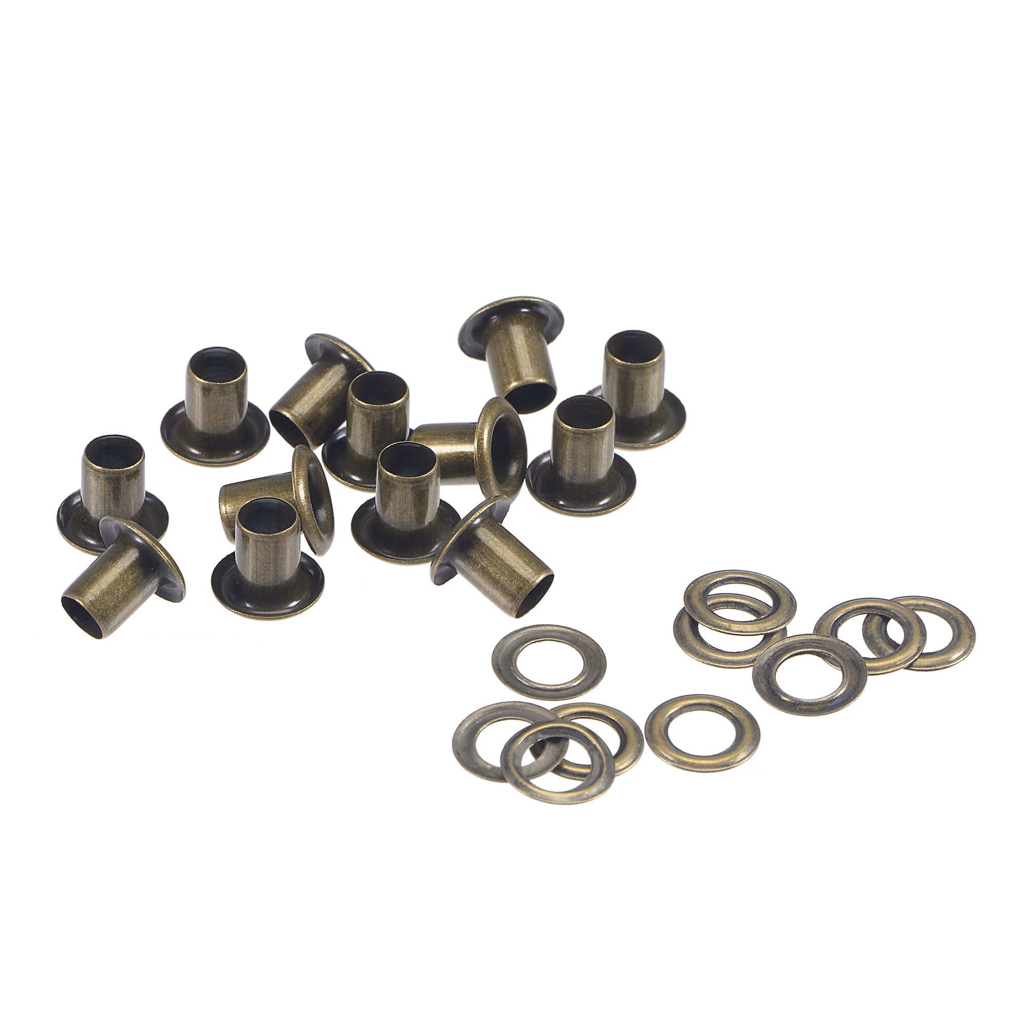 Unique Bargains Grommets Eyelets with Washers Kit 8 x 4 x 7mm Copper Grommet Chrome Plated for DIY or Craft Projects Bronze Tone 200 Set