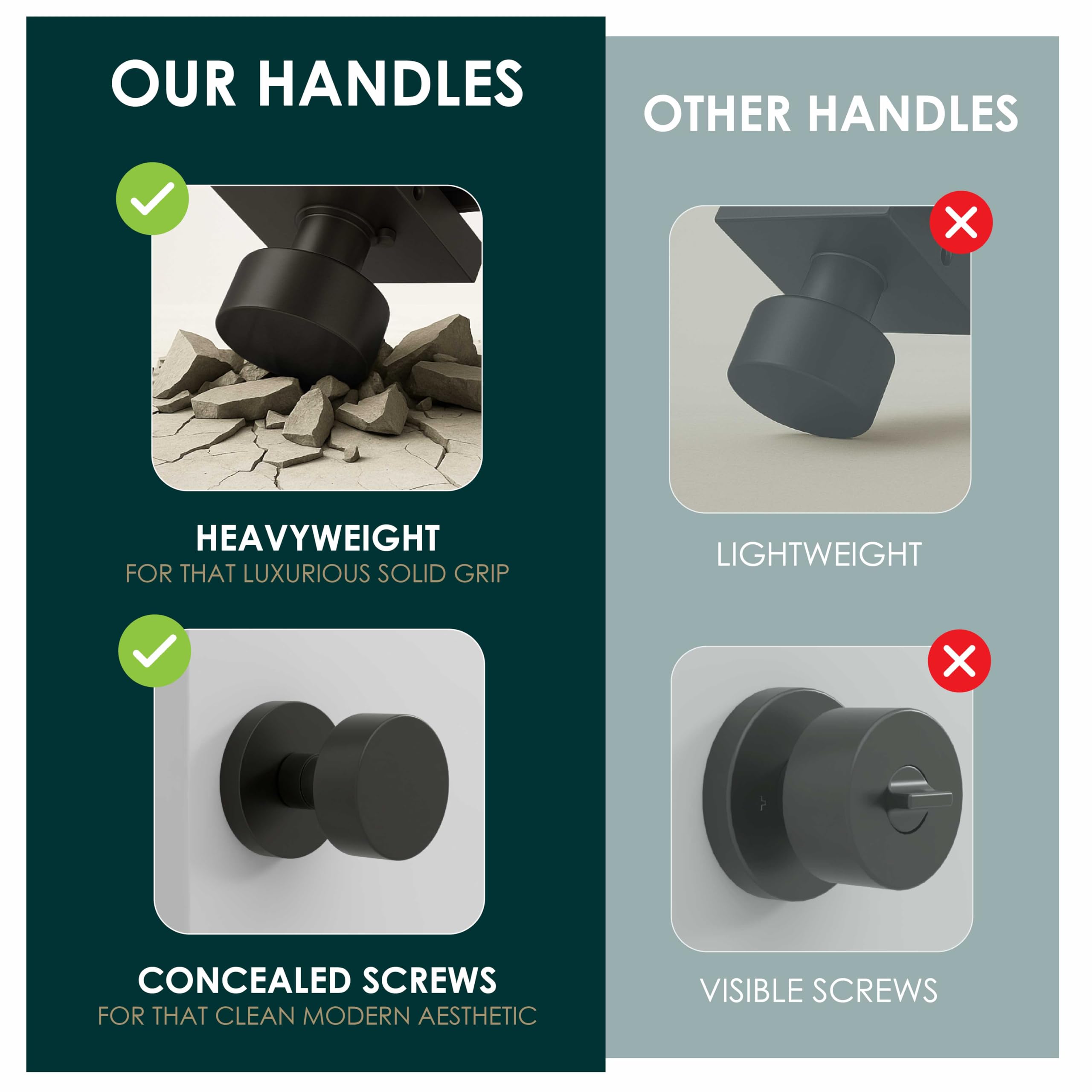 Mega Handles BUENA-DU-MB-3SET Door-Knobs - View #5