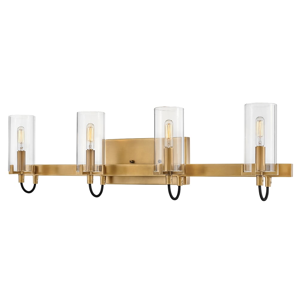 Heritage Brass 4-Light Vanity Fixture with Clear Glass Shades