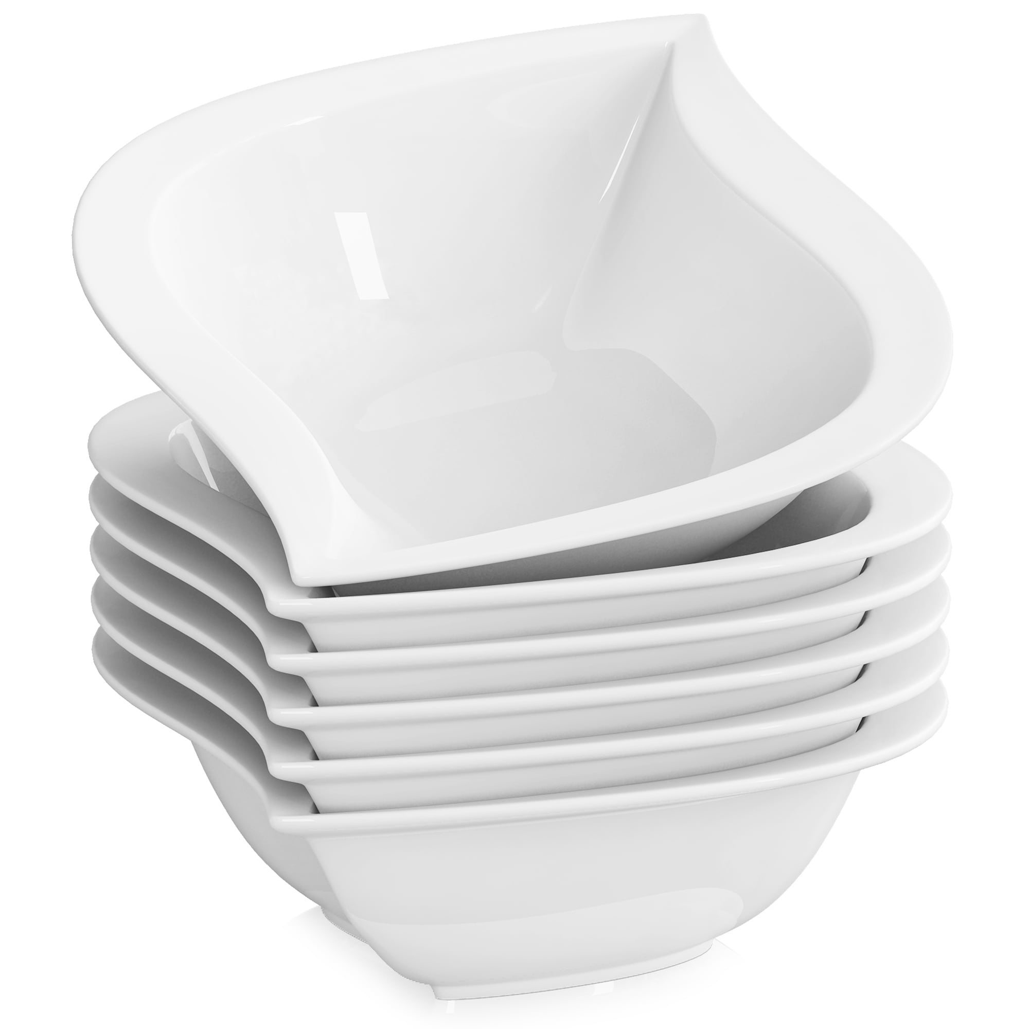 MALACASA 6-Piece White Porcelain Dinnerware in the Dinnerware