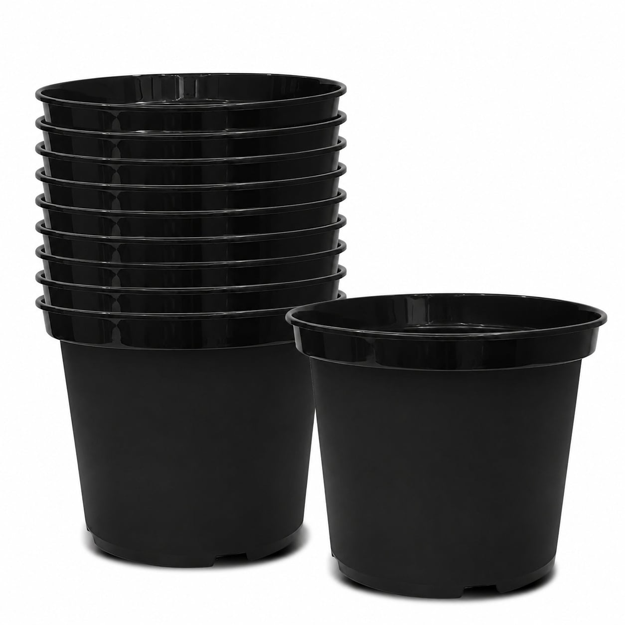 Etokfoks -  3 Gallon 10 Inch Black Plastic Nursery Pots with Drainage Holes Indoor Outdoor Plant ...