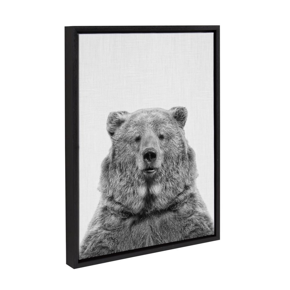 Kate and Laurel Black Framed 24-in H x 18-in W Animals Print on Canvas in  the Wall Art department at