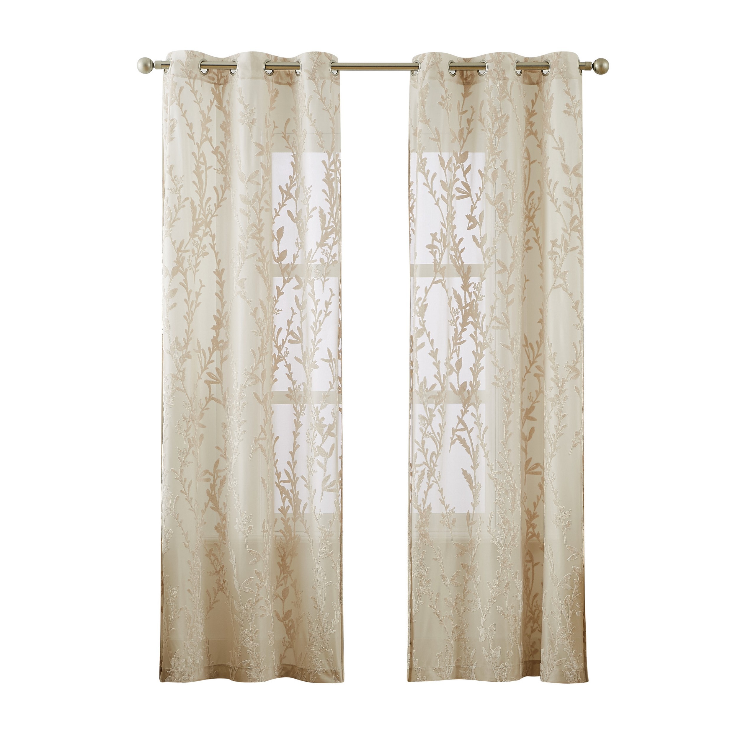 PEM America Outlet EC5849SHCP-96 96-Inches Multiple Floral Light filtering Grommet Curtain panel pair