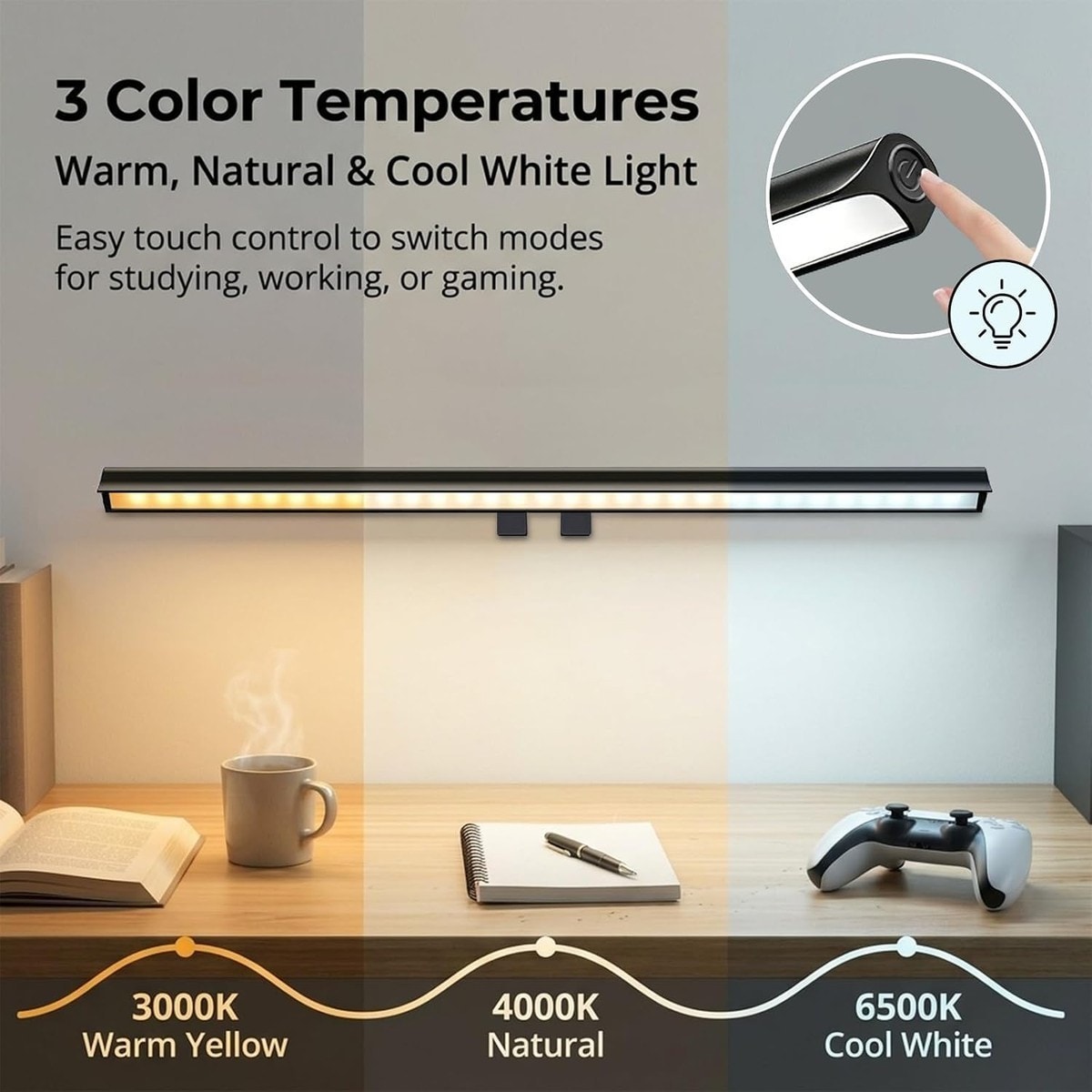 Slagawa 17.7 Inch Monitor Light Bar for Computer Screen 3 Color Modes ...
