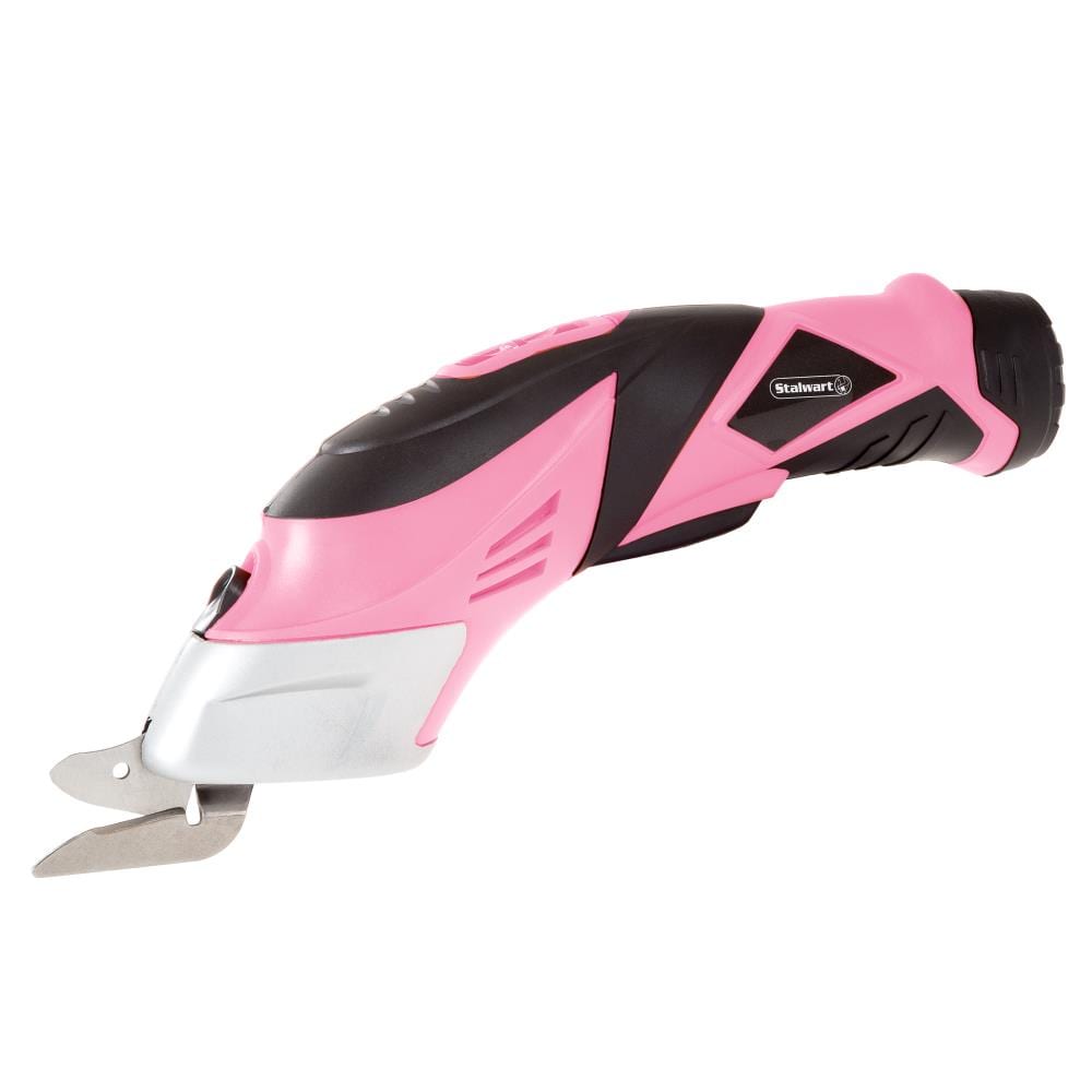 GREAT WORKING TOOLS Electric Scissors Box Cutter Electric Fabric Scissors  Cordless Electric Scissors Rechargeable Scissors - Pink, 2 Blades