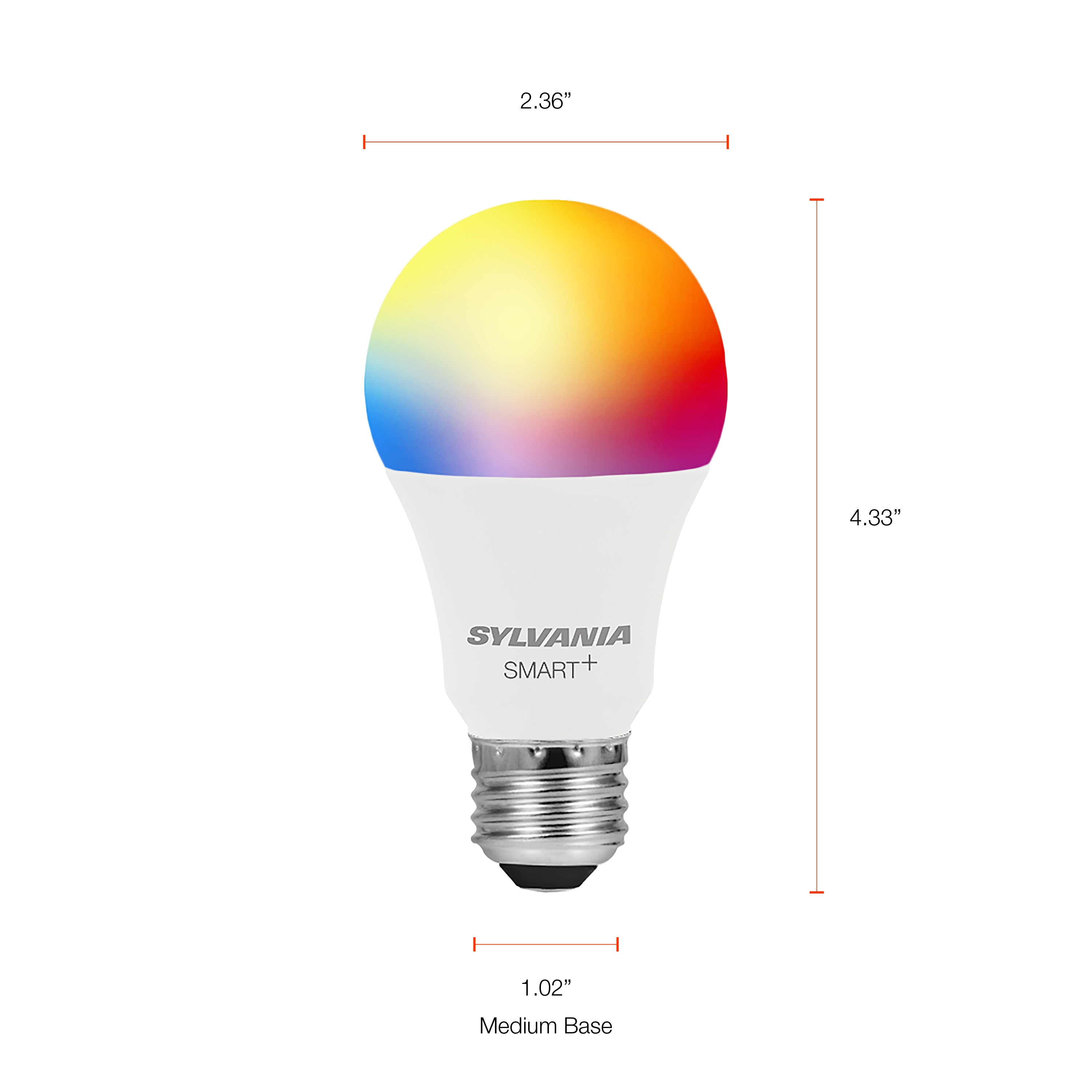 SYLVANIA Wifi LED Smart Light Bulb, 60W Equivalent Full Color and Tunable  White A19, Dimmable, Compatible with Alexa and Google Home Only - 4 Pack  (75674) 