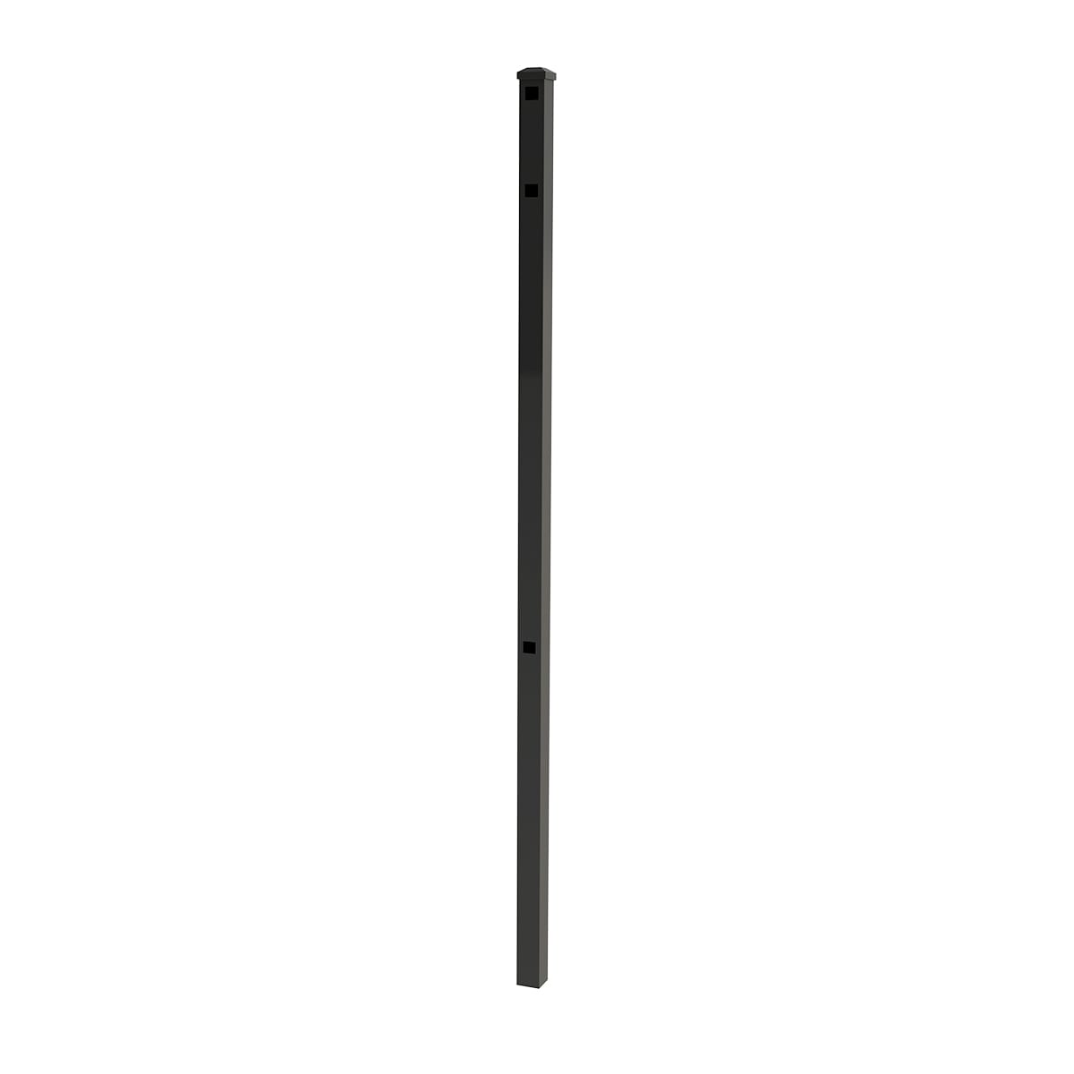 Ironcraft 833756 6-ft H x 2-in W Black powder coat Aluminum Yard End Decorative metal Fence post