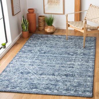 Safavieh Marquee Ross 6 X Navy Square Indoor Distressed Overdyed Vintage Area Rug In The Rugs Department At Lowes Com