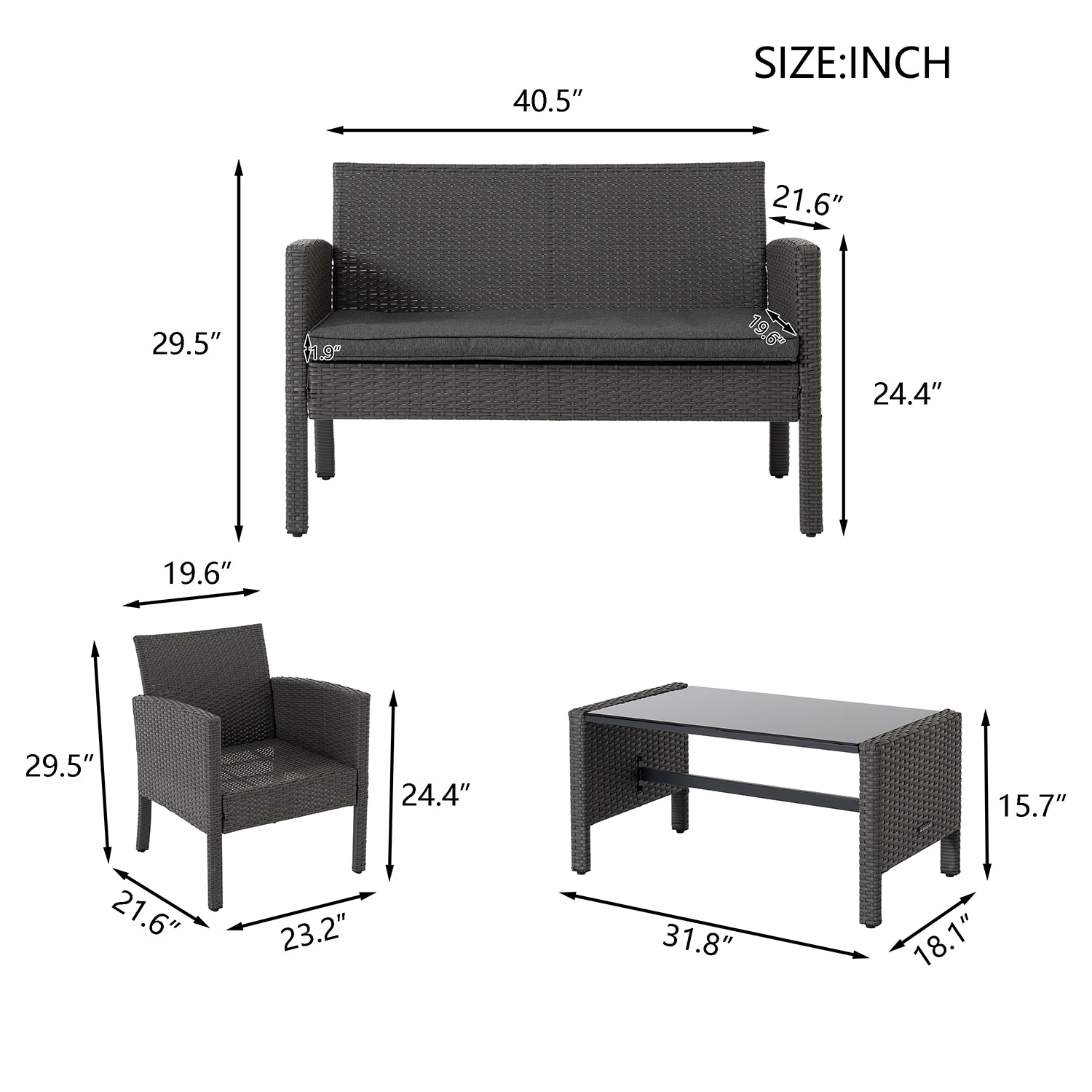 Bybafun YB6700014 Patio-Conversation-Sets - View #3