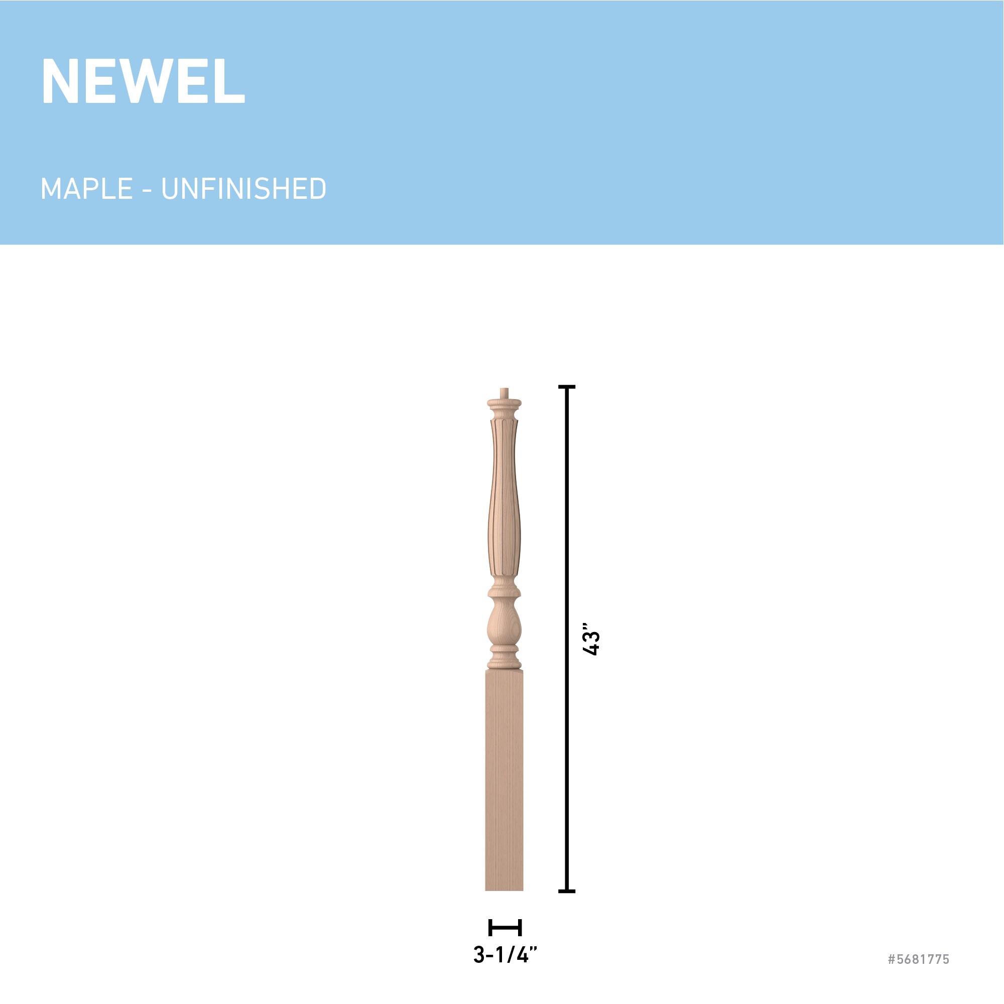 L.J. Smith Stair Systems LJF-3910-M Interior-Stairpart-Newel-Posts - View #3