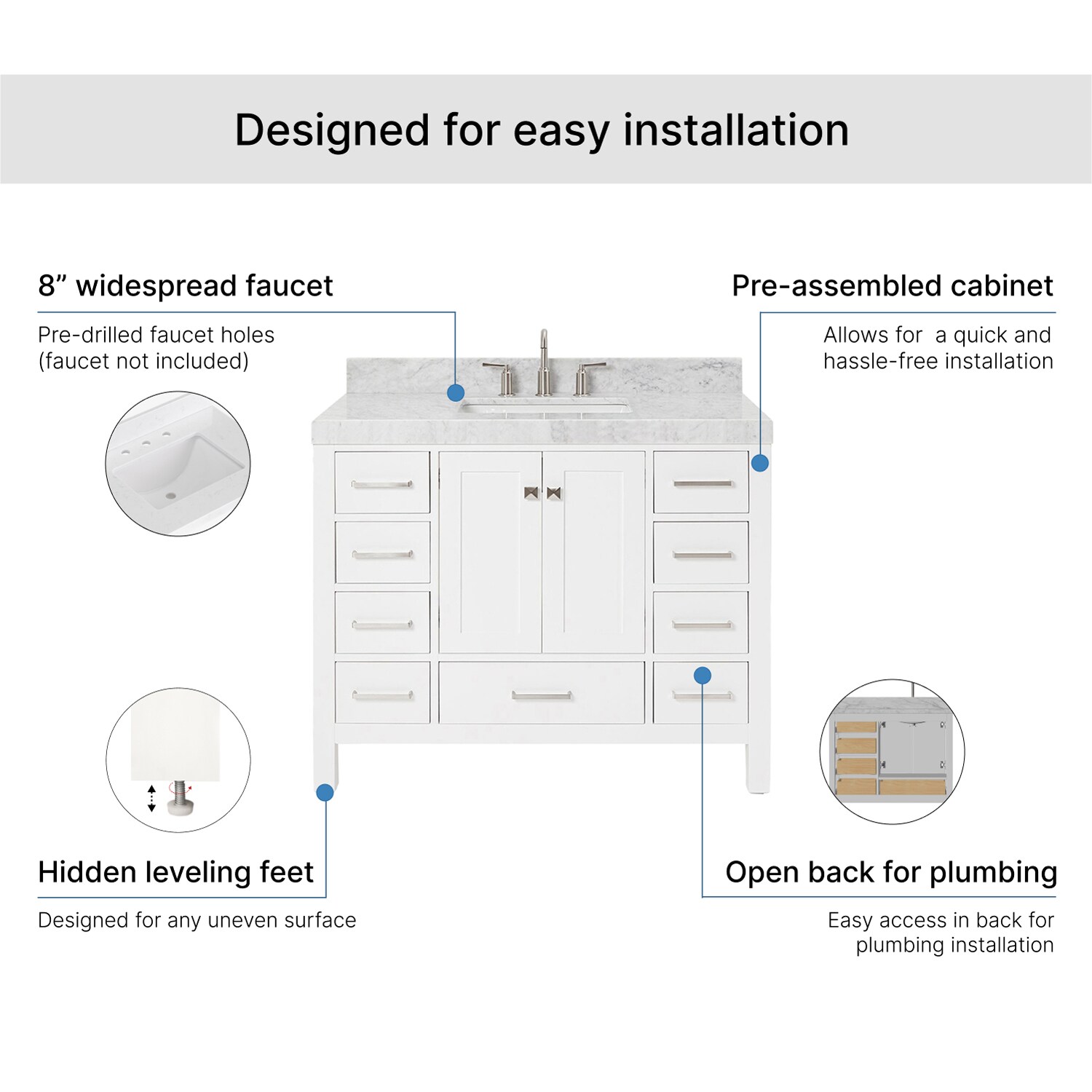 ARIEL A042SCW5RVOWHT Bath-Vanity-Combo - View #7