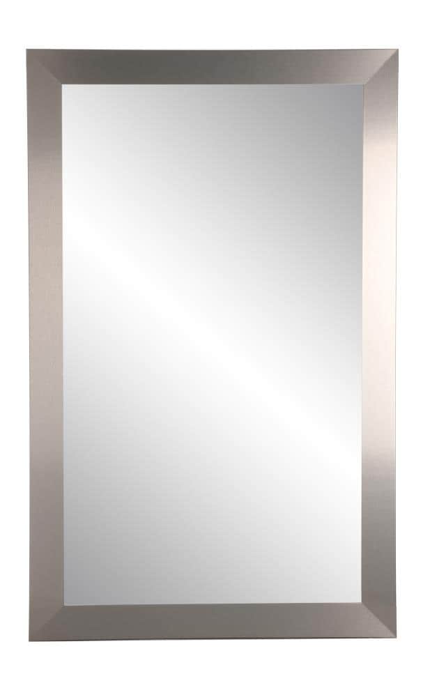 BrandtWorks AV78LARGE 32-Inches W x 38.5-Inches H Rectangle Nickel/Brushed Framed Wall Mirror