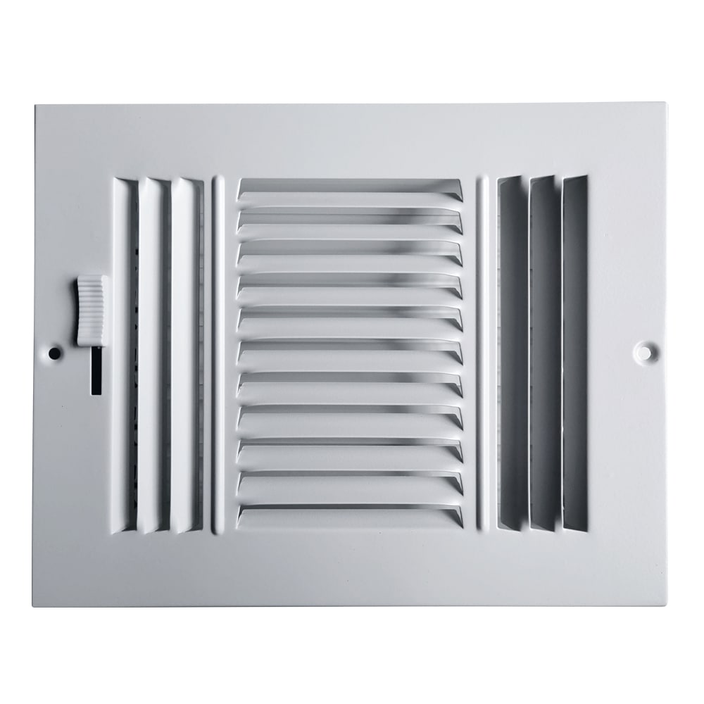 RELIABILT 5130806WH 8-in x 6-in 3-way Steel White Sidewall/Ceiling Register