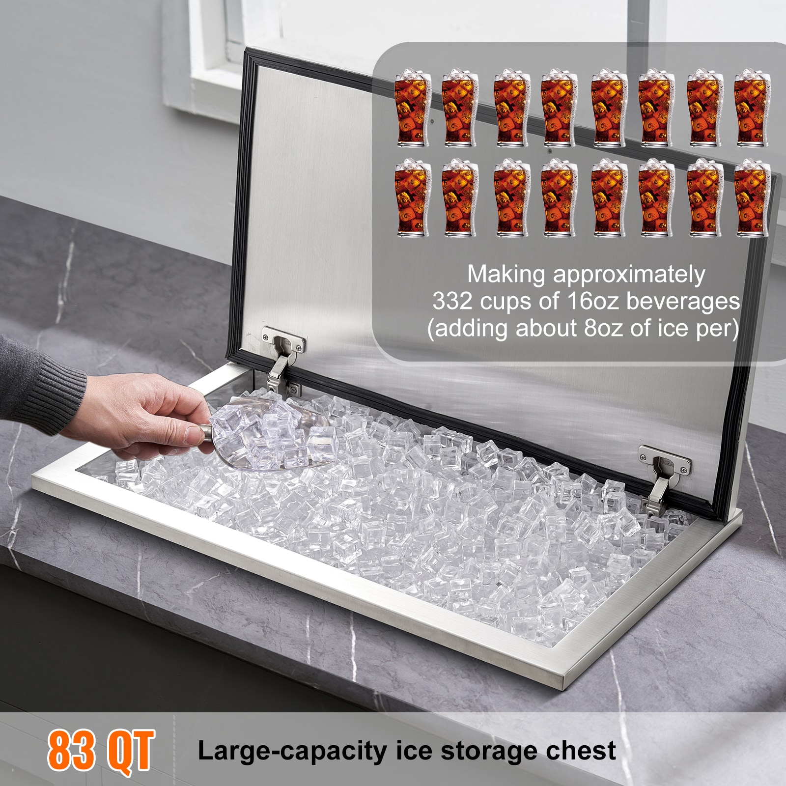 VEVOR QRSJ20X20X131ST7WV0 Ice-Buckets - View #3