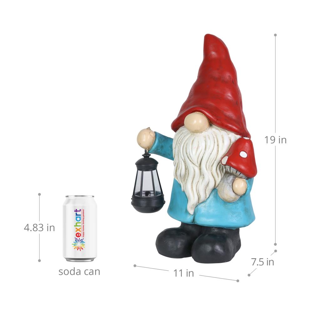 Exhart 18.78-in H x 10.55-in W Gnome Garden Statue at Lowes.com