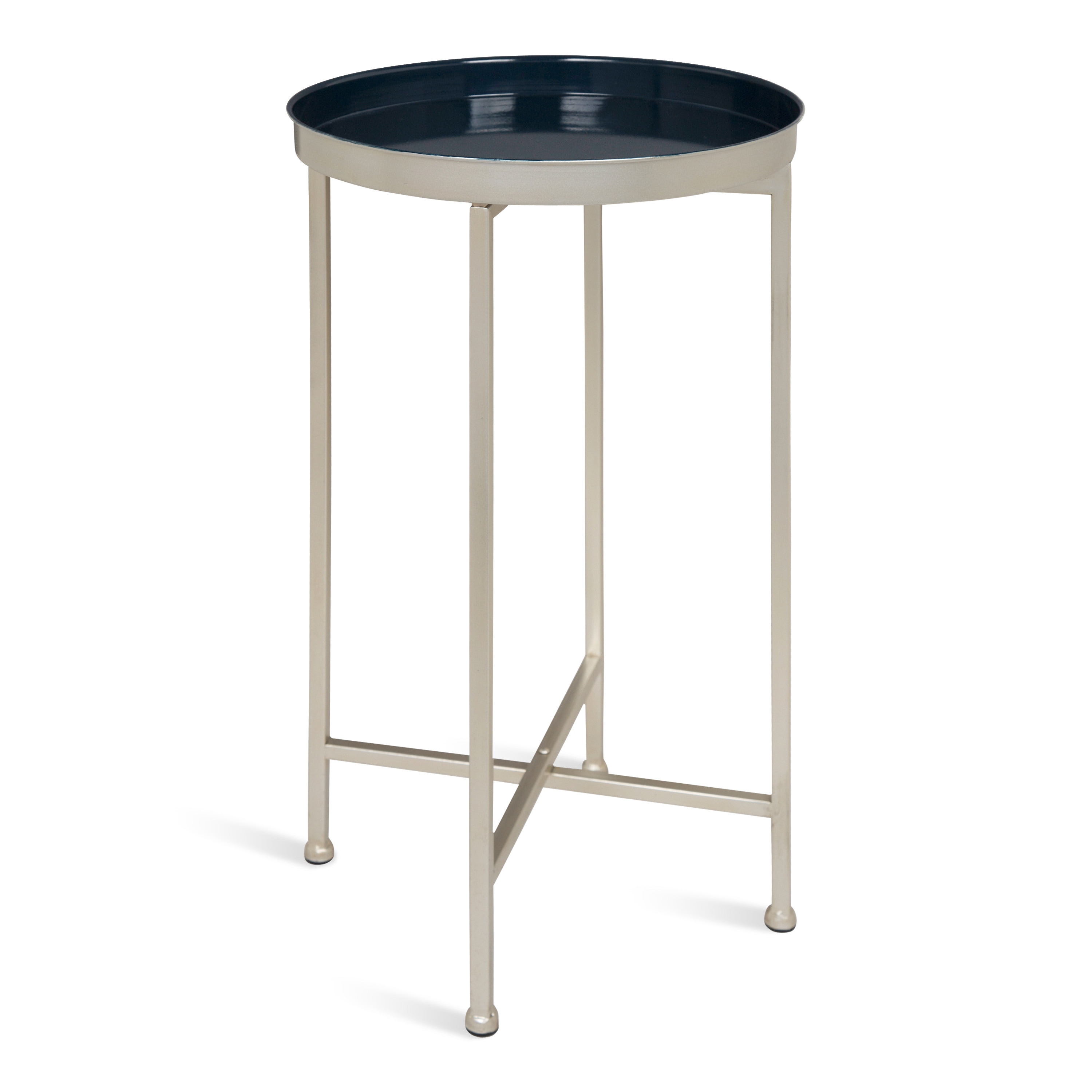 Kate and Laurel 213959 Celia 14.00-Inches W x 25.75-Inches H Silver Metal Round Modern End Table