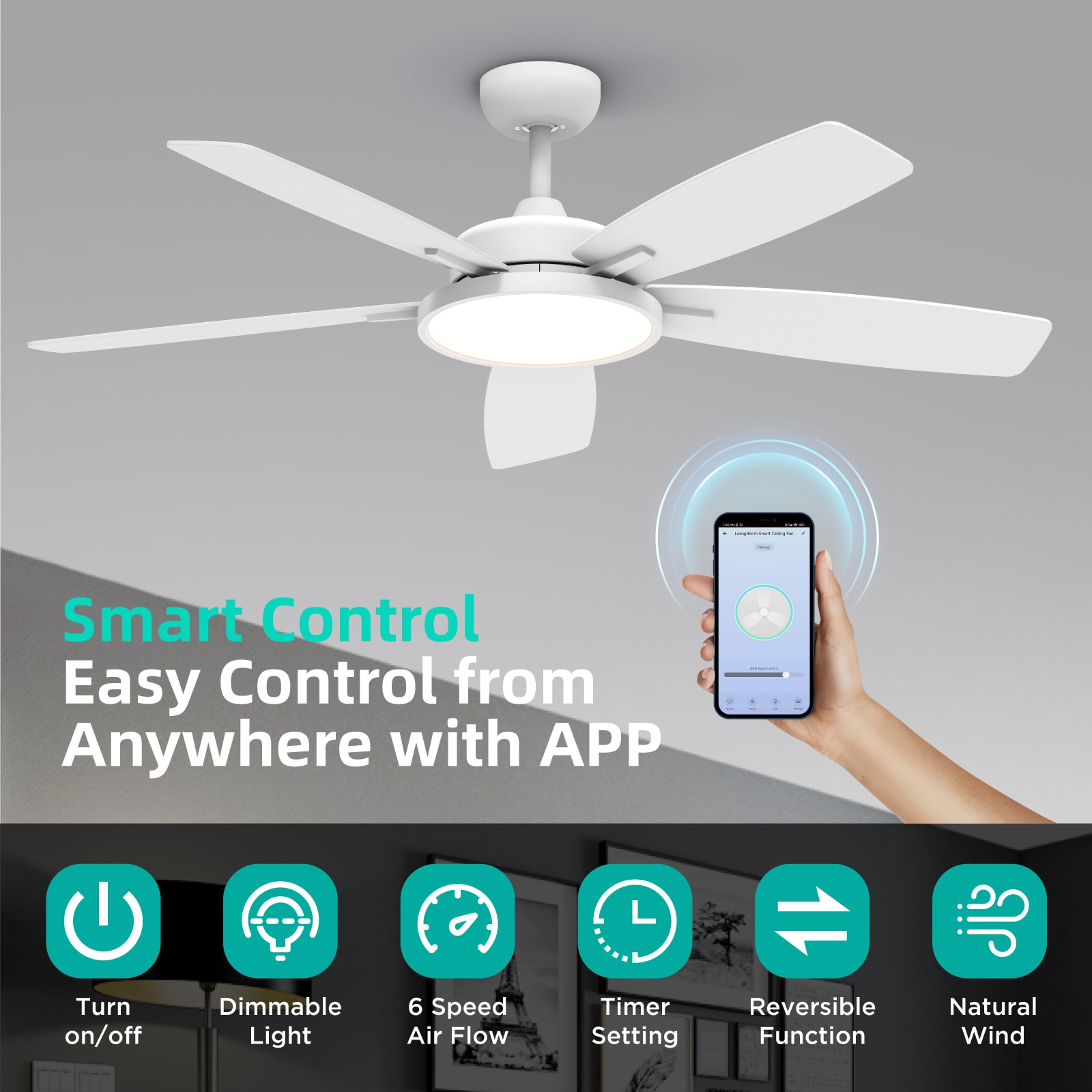 TALOYA RV52-WE-5D-T5 Ceiling-Fans - View #3