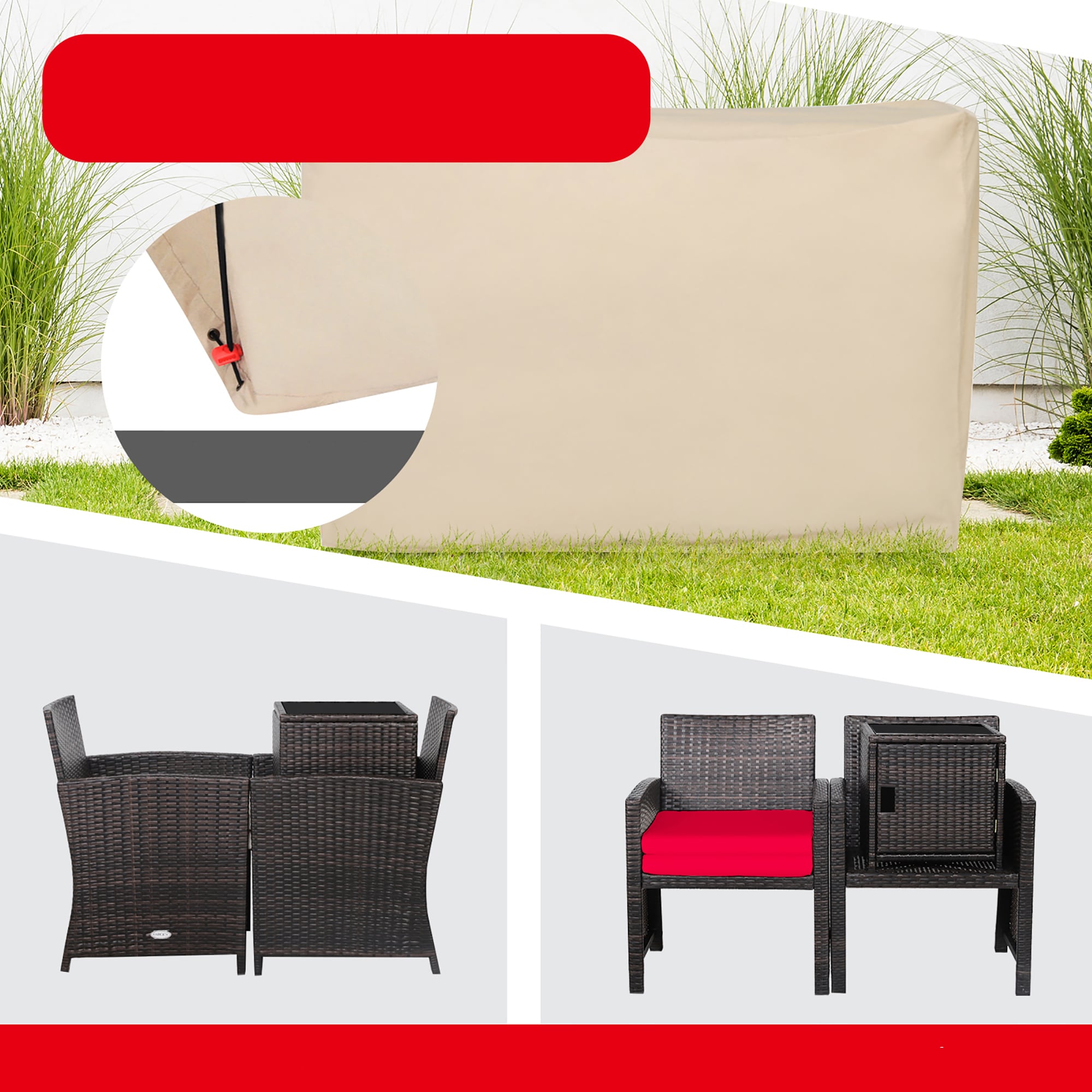 Costway HW69444RE Patio-Conversation-Sets - View #5