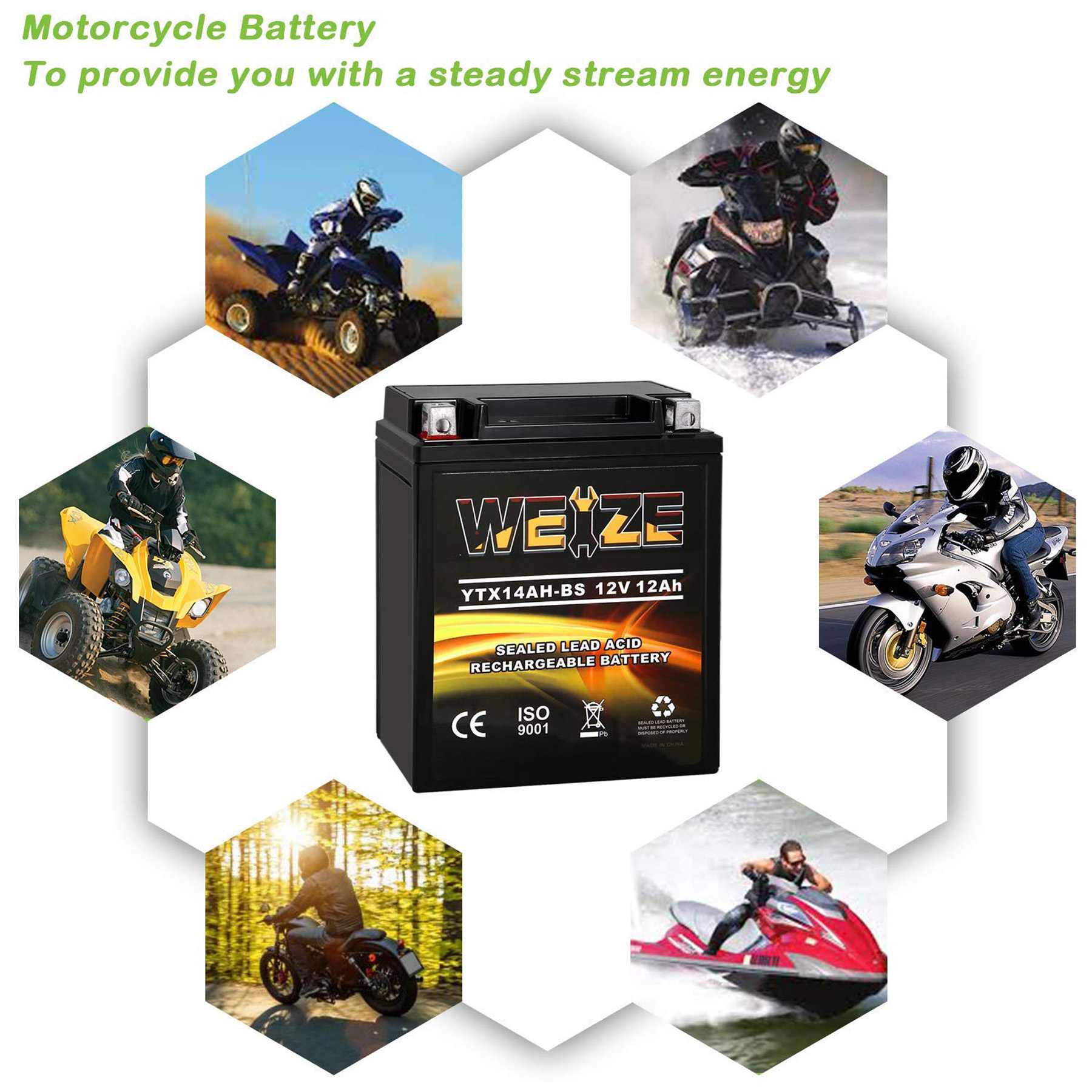 WEIZE YTX-14AH-TP Power-Equipment-Batteries - View #7