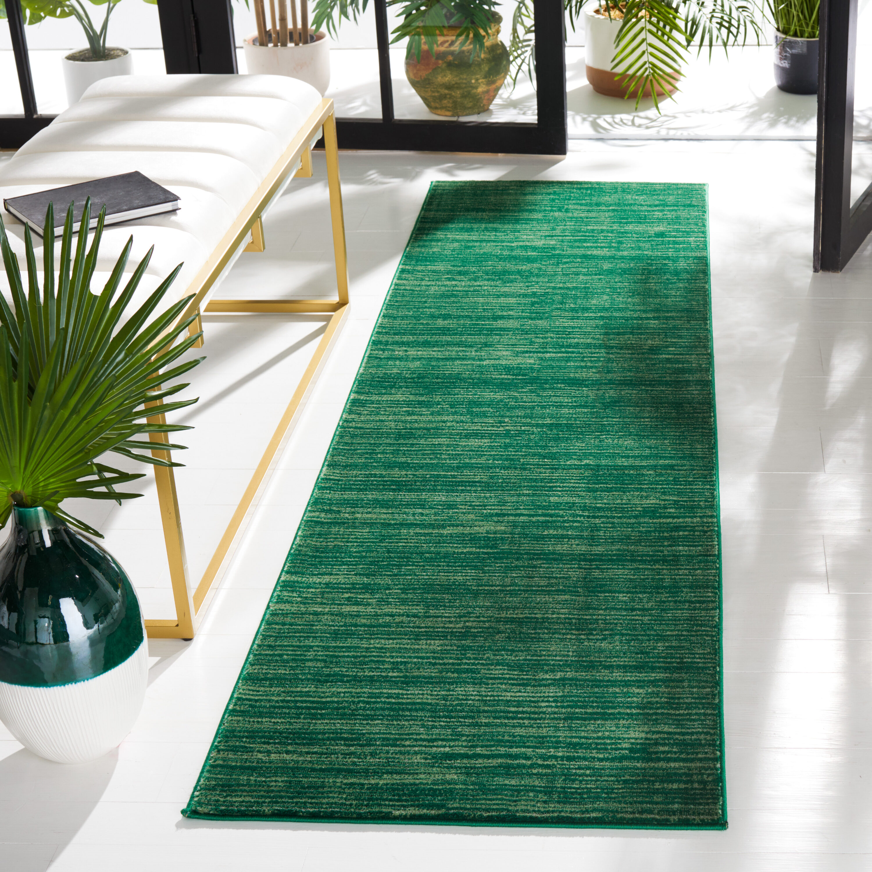 Safavieh VSN606Y-26 Vision 606Y Dark Green Contemporary Runner 2ft-2-in x 6ft Rug